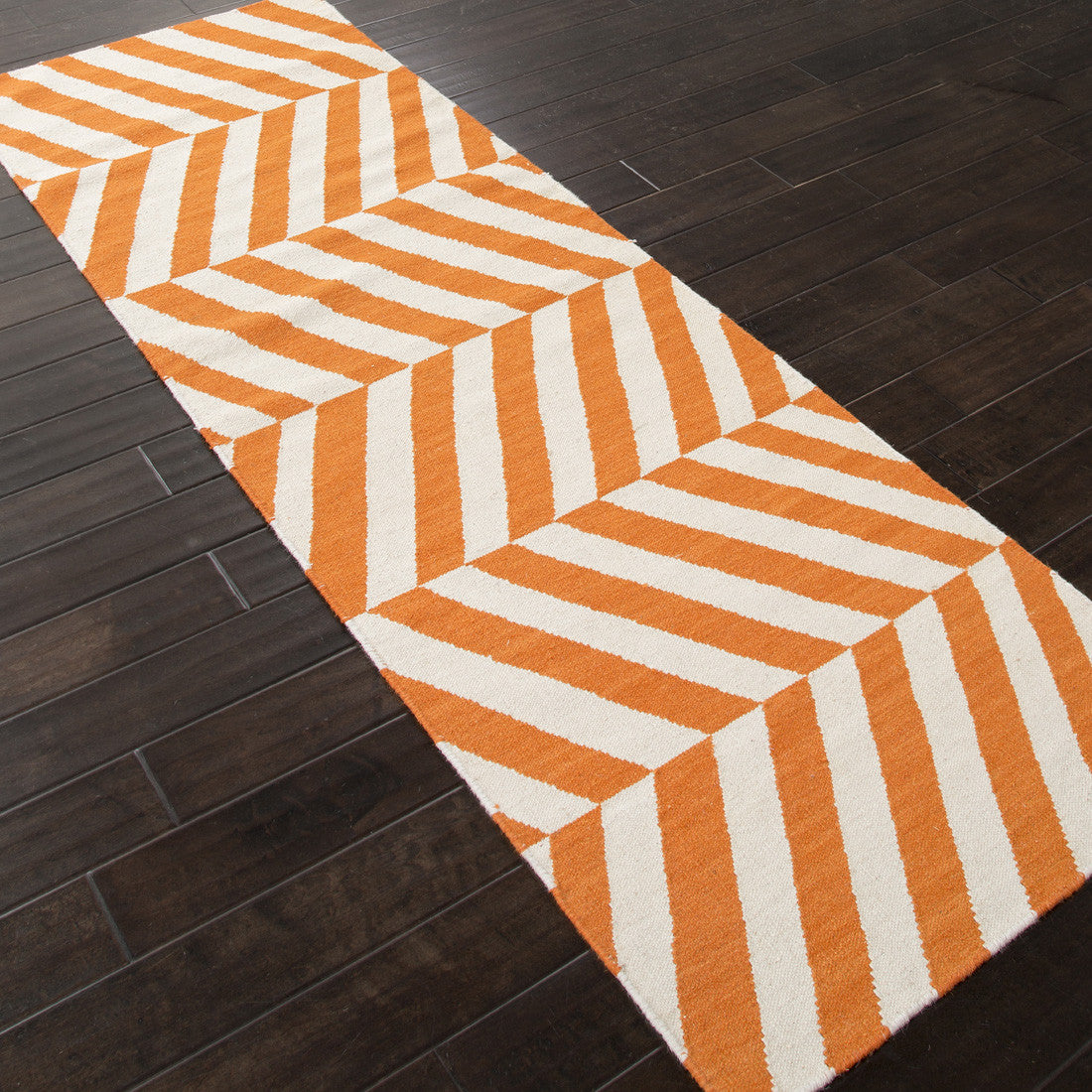 Maroc Salma Orange/White Runner Rug