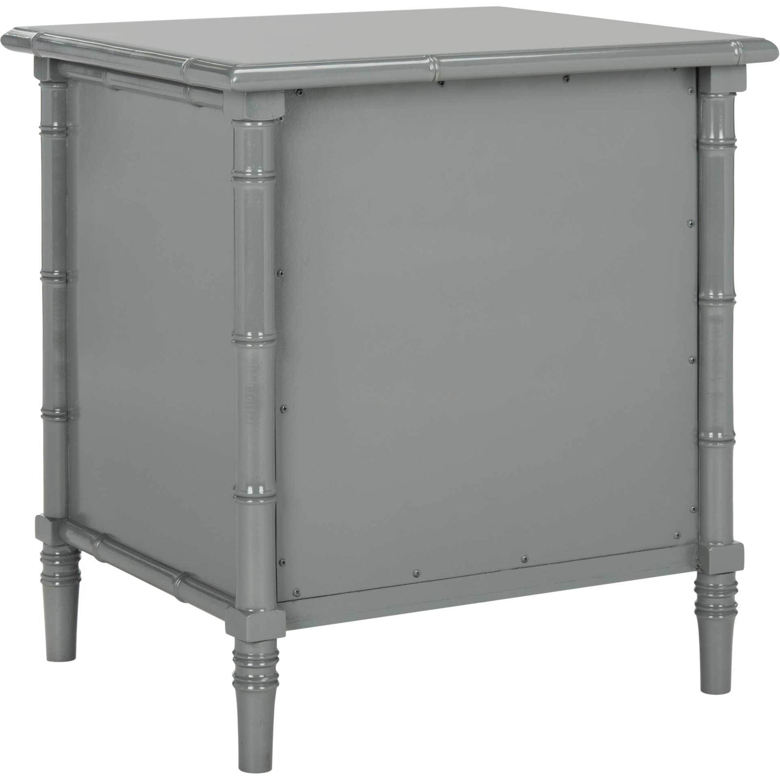 Mitchell Coastal 3 Drawer Bamboo Nightstand Gray