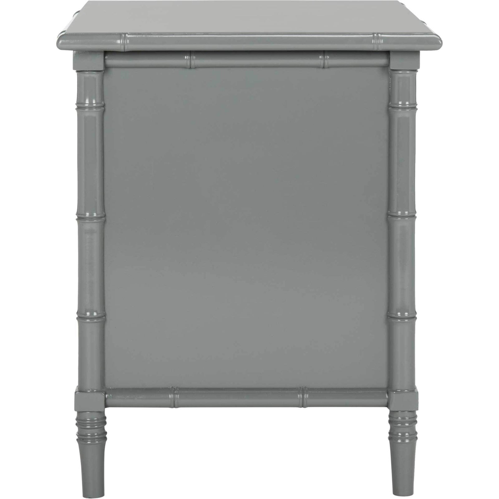 Mitchell Coastal 3 Drawer Bamboo Nightstand Gray