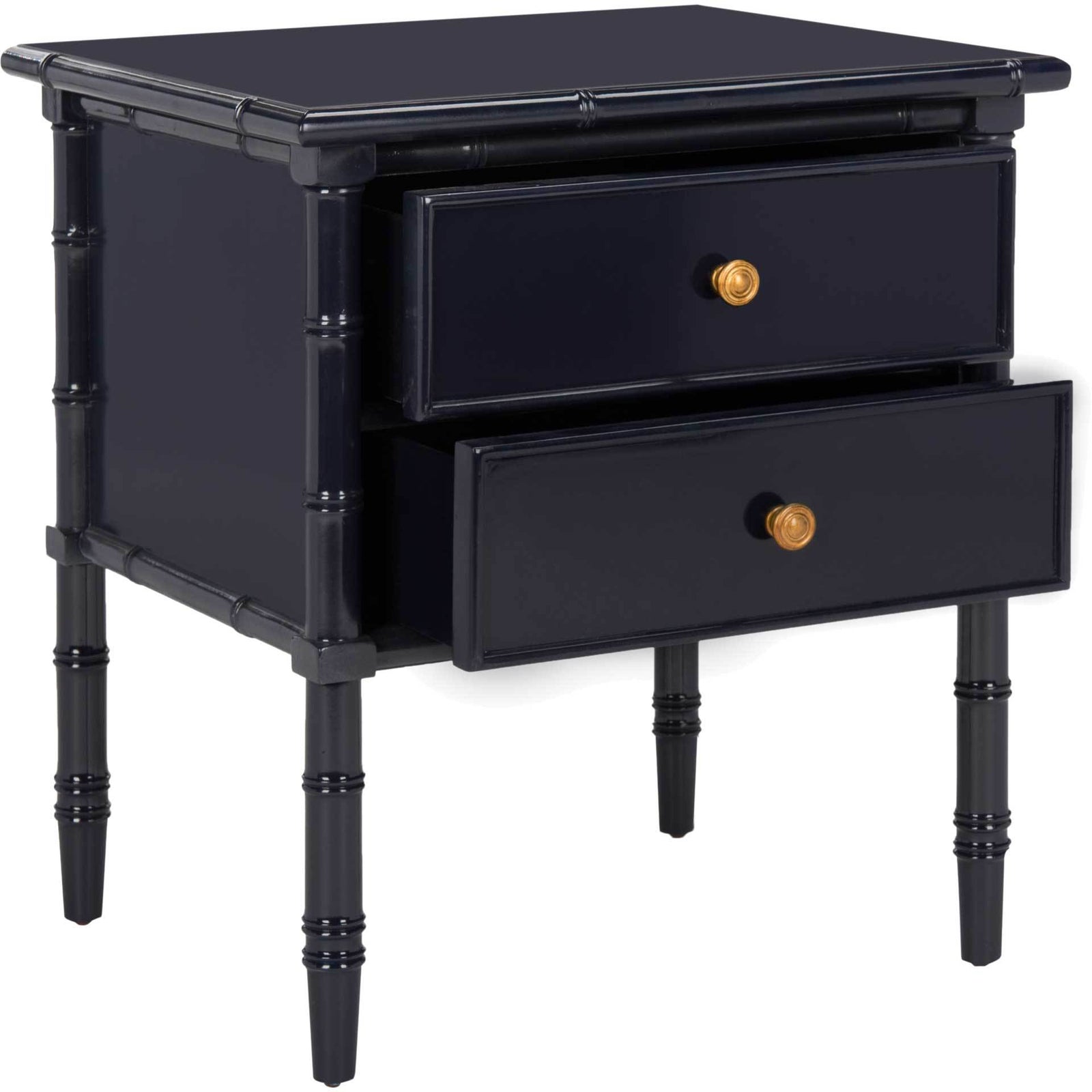Mitchell 2 Drawer Bamboo Nightstand Navy