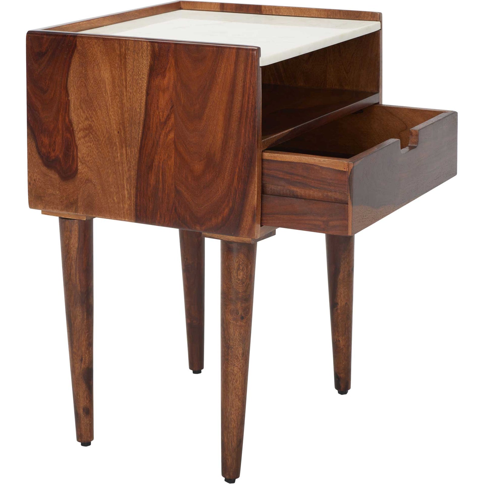 Marcelo 1 Drawer Nightstand Walnut/White