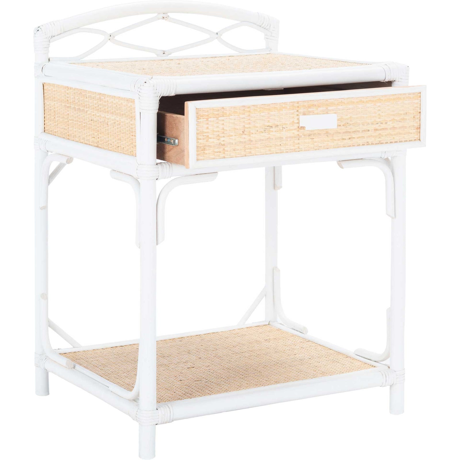 Beaufort 1 Drawer 1 Shelf Nightstand White/Natural