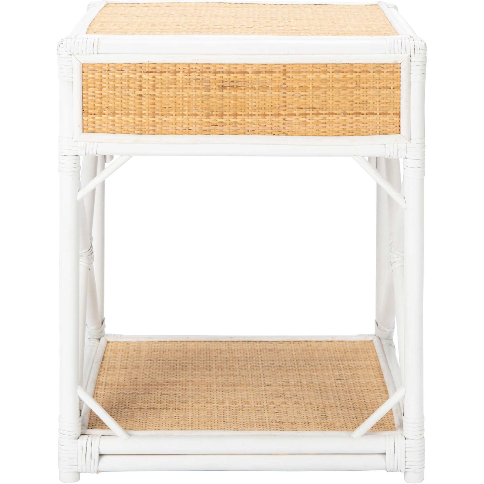 Bain 1 Drawer 1 Shelf Nightstand White/Natural