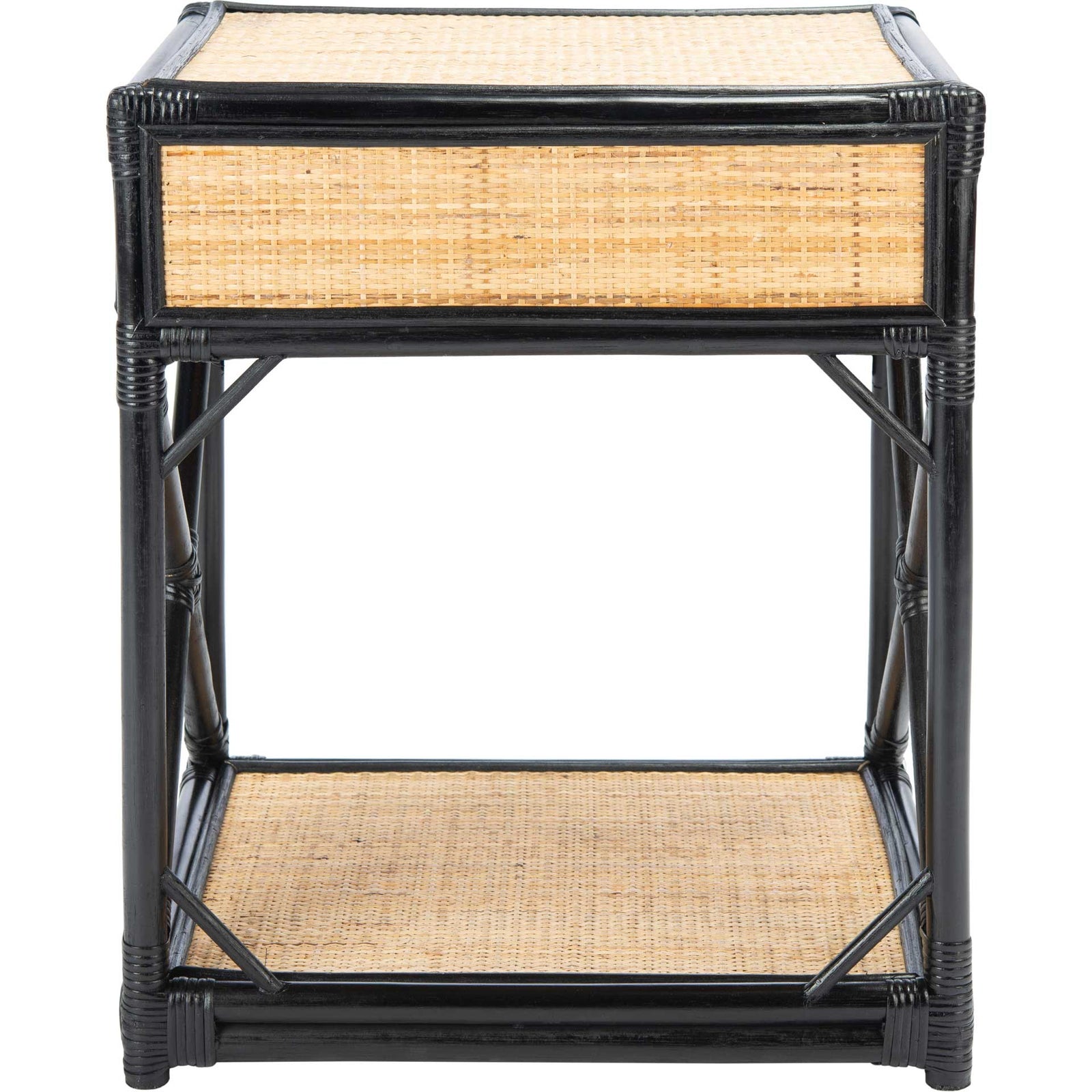 Bain 1 Drawer 1 Shelf Nightstand Black/Natural