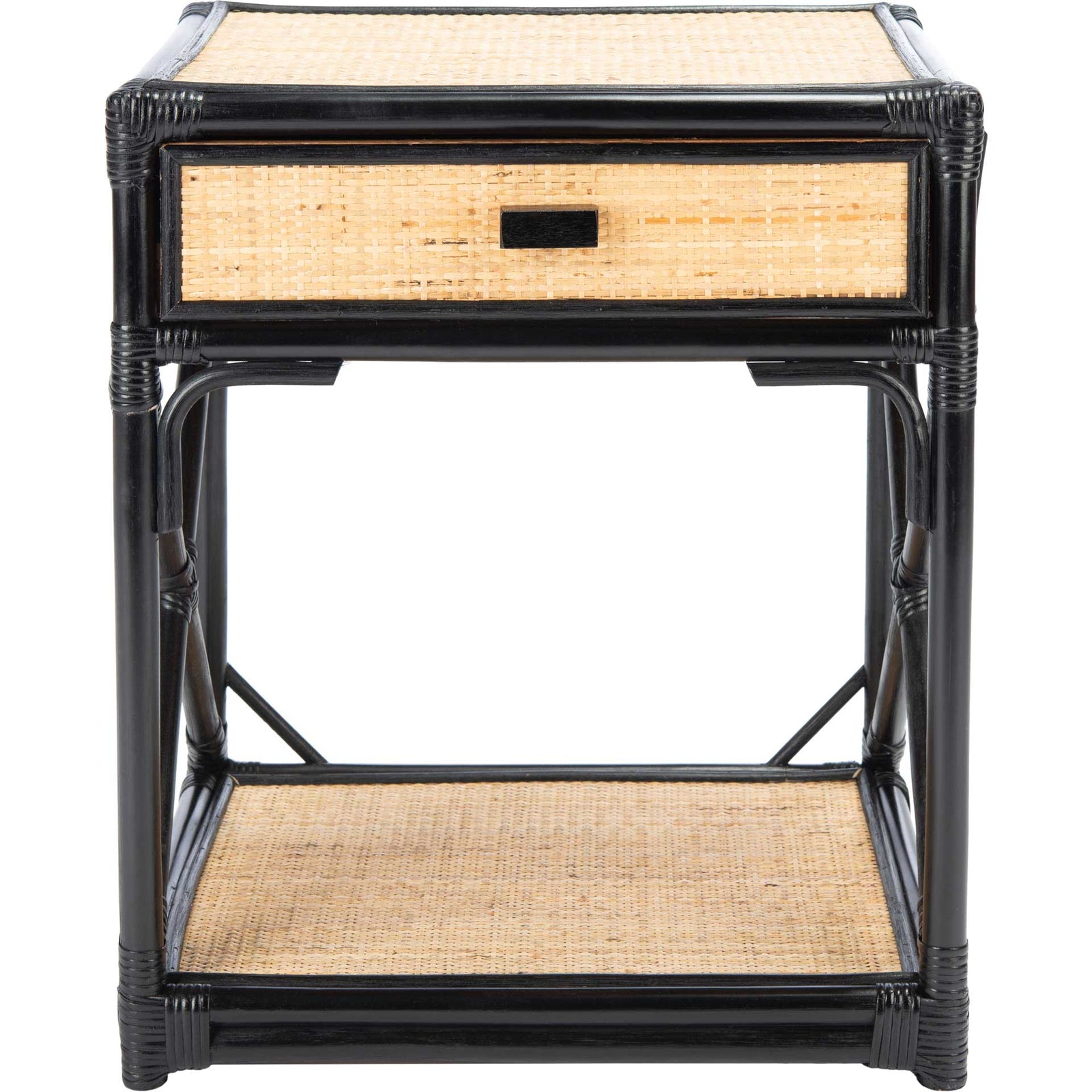 Bain 1 Drawer 1 Shelf Nightstand Black/Natural