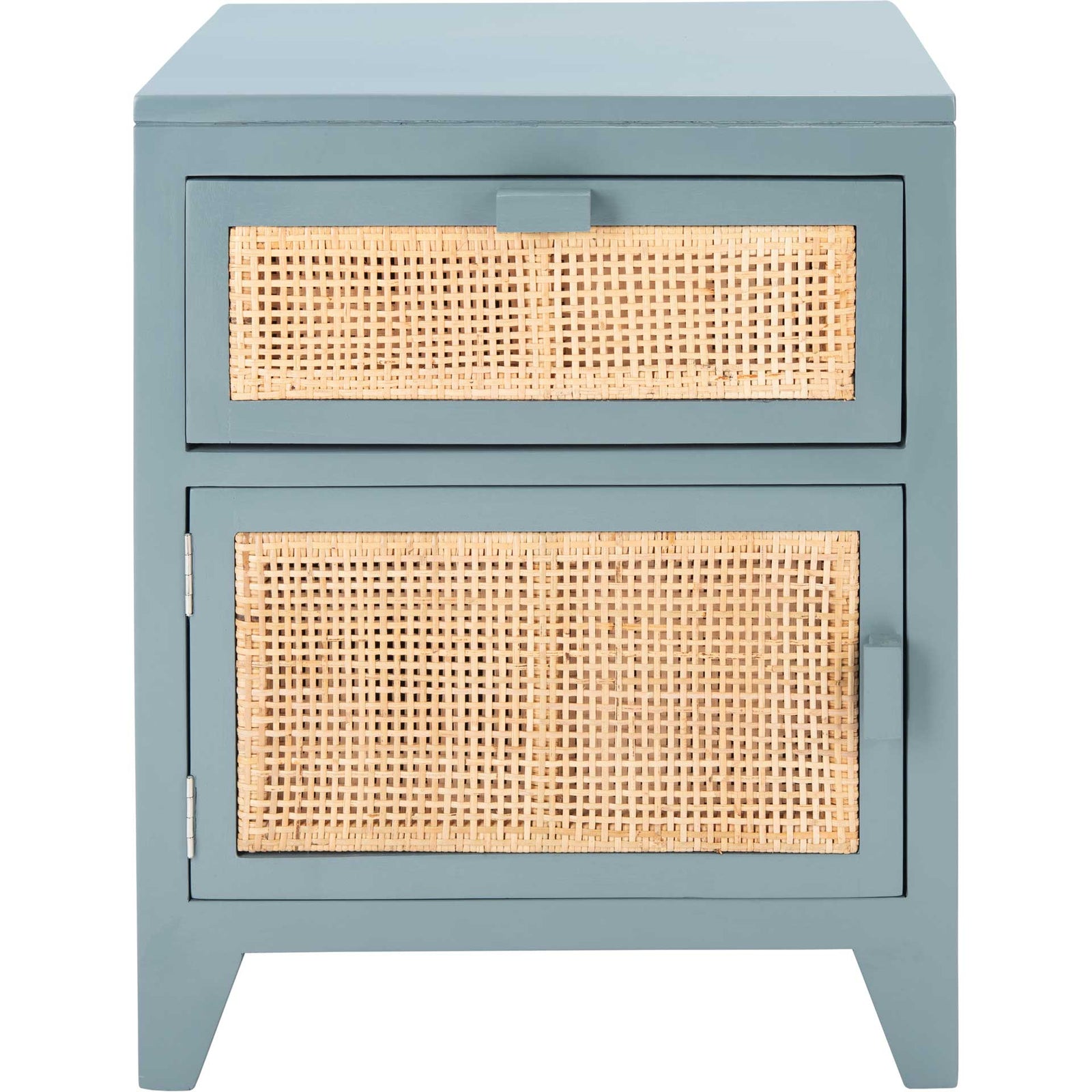 Delia 1 Drawer 1 Door Nightstand Blue Gray/Natural