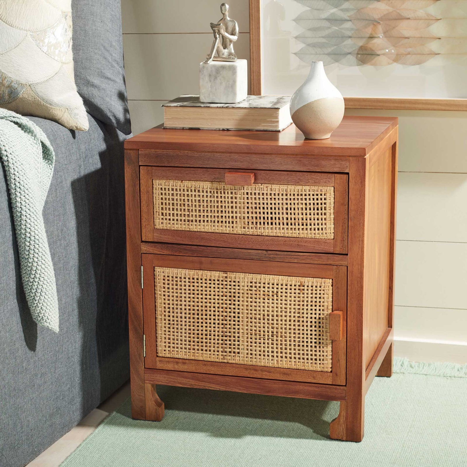 Daphne 1 Drawer 1 Door Nightstand Natural