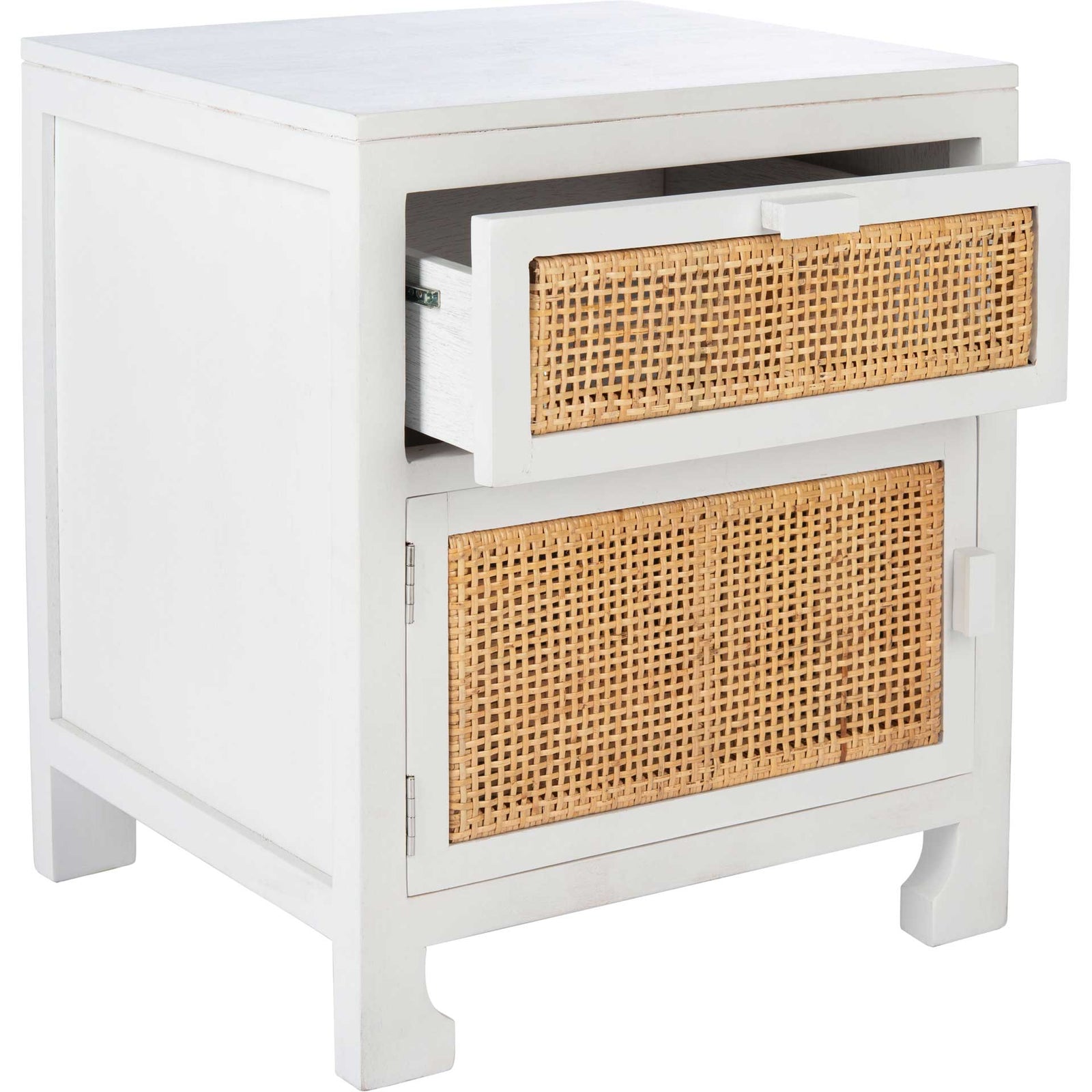 Daphne 1 Drawer 1 Door Nightstand White/Natural