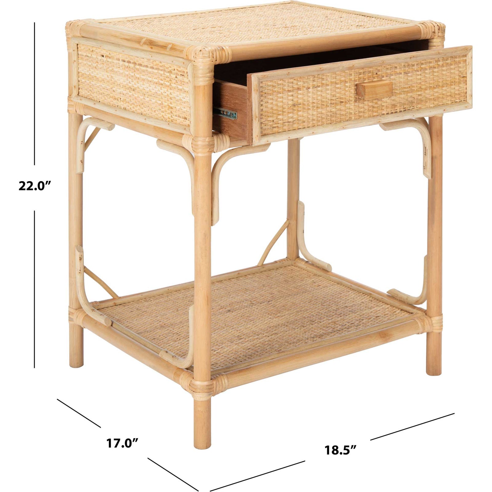 Ronin 1 Drawer 1 Shelf Nightstand Natural