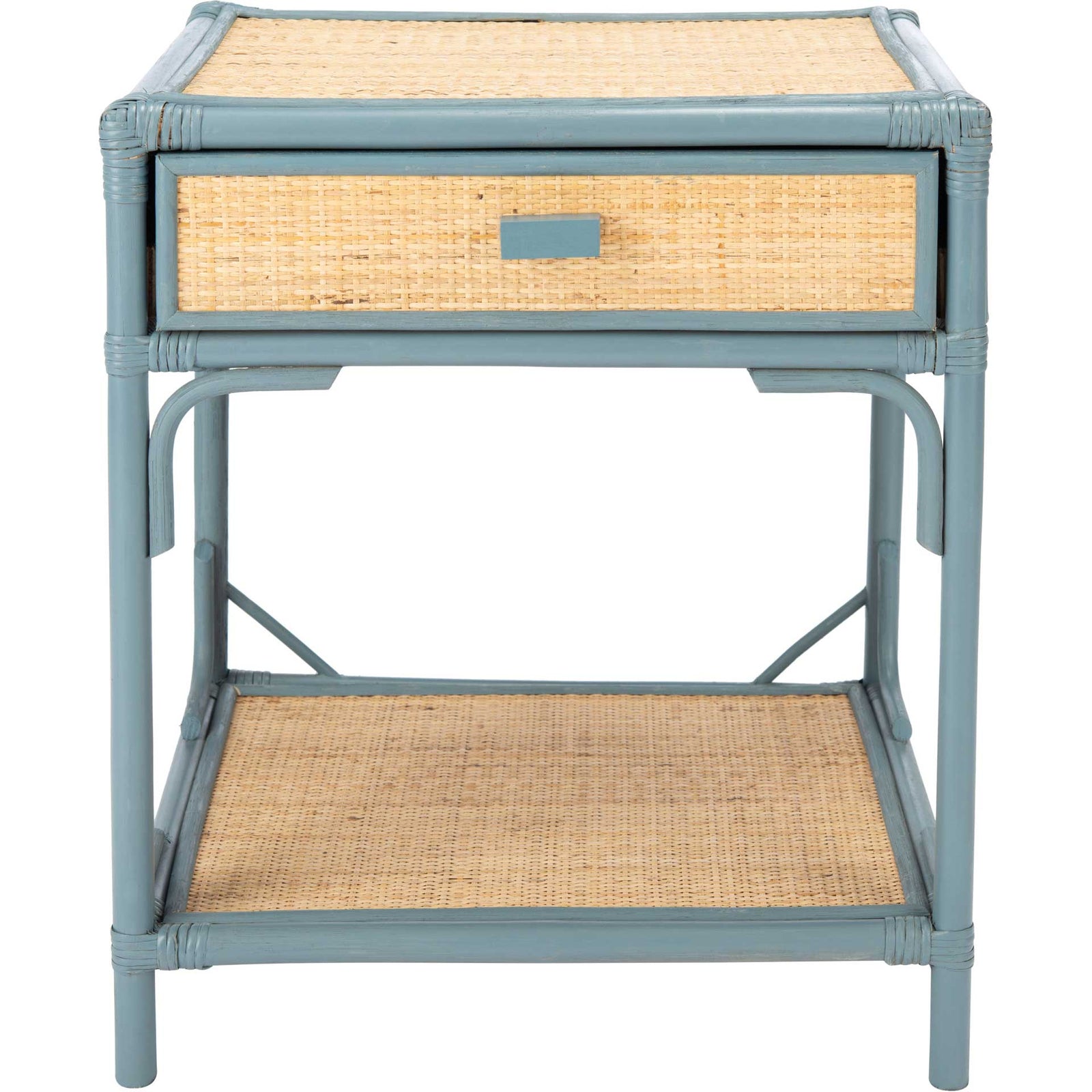 Ronin 1 Drawer 1 Shelf Nightstand Blue Gray/Natural