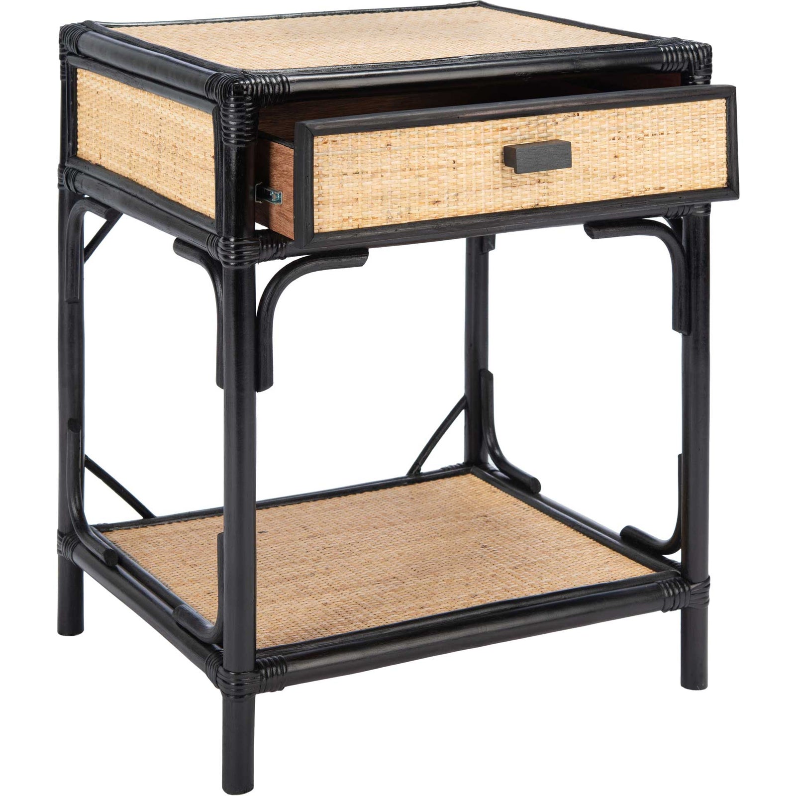 Ronin 1 Drawer 1 Shelf Nightstand Black/Natural