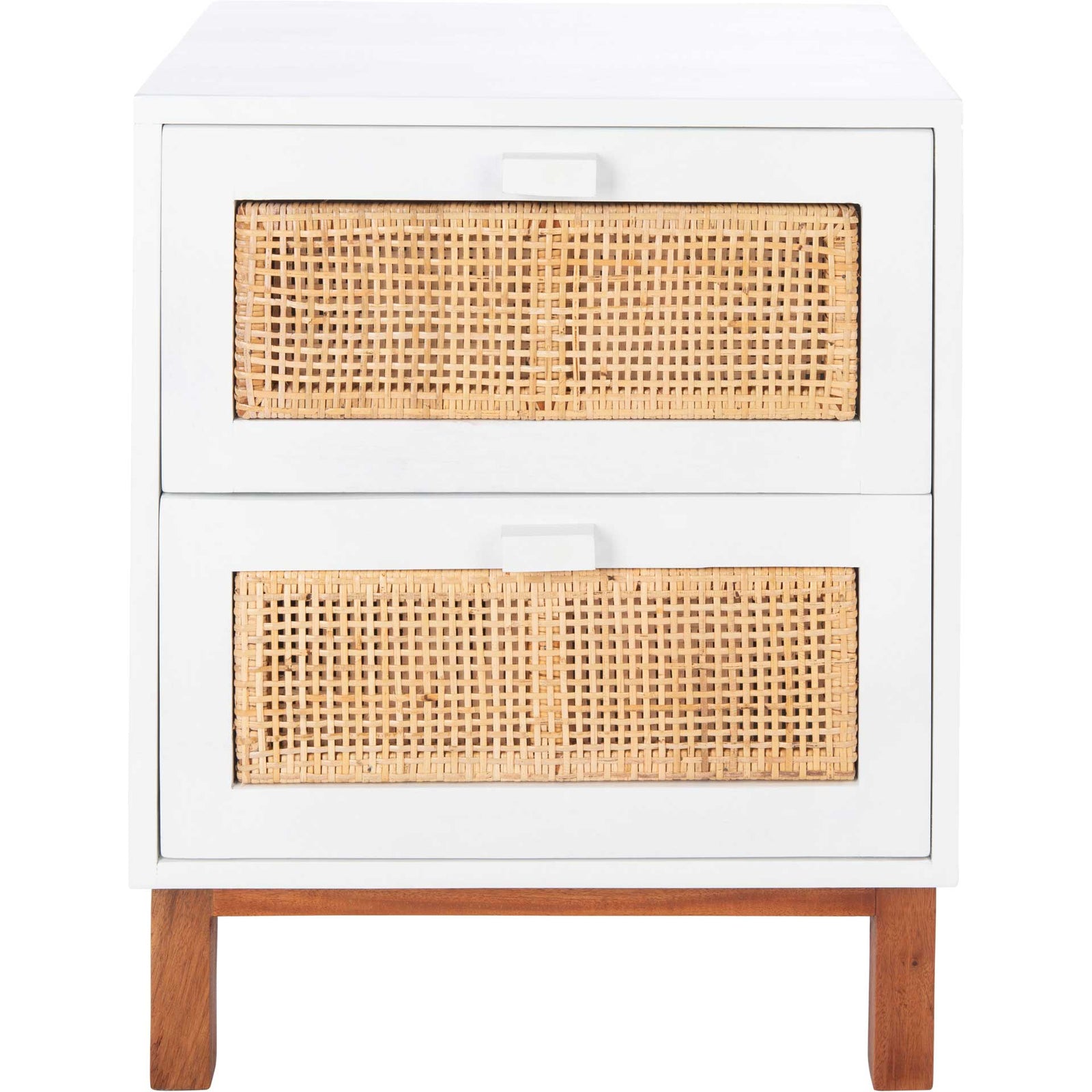 Erin 2 Drawer Nightstand White/Natural