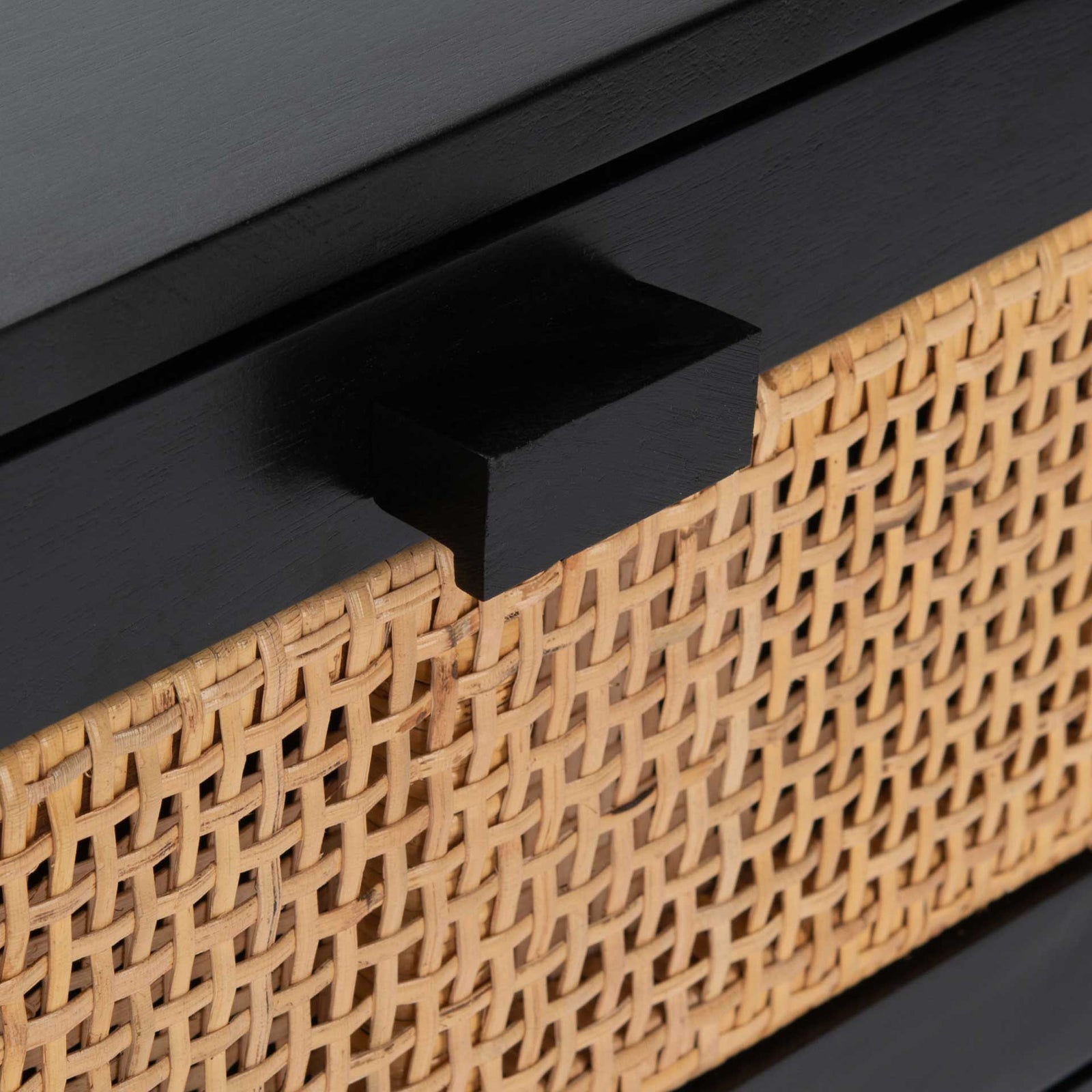 Erin 2 Drawer Nightstand Black/Natural