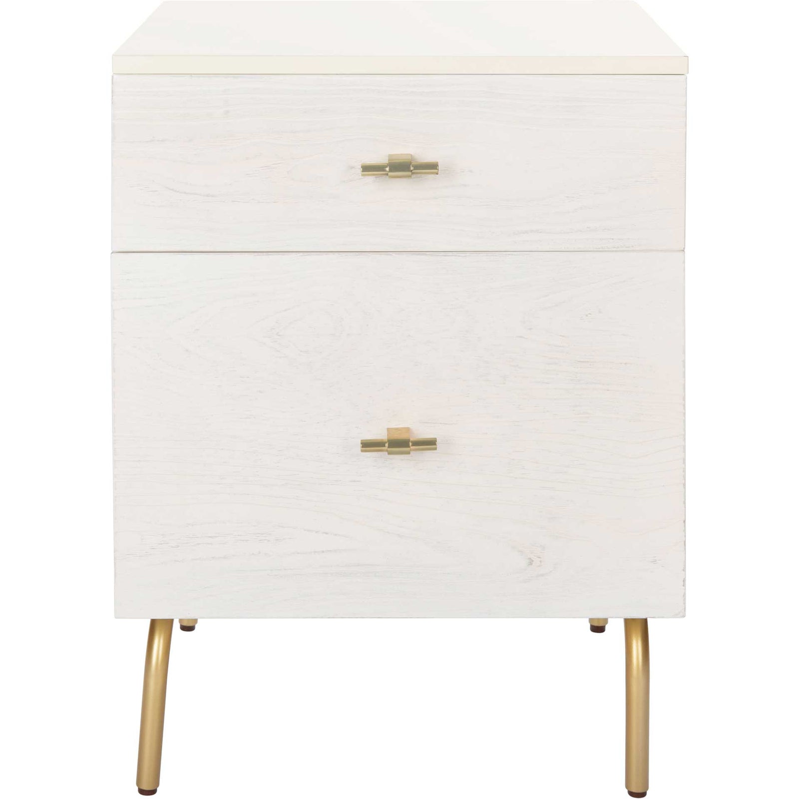 Gemma 2 Drawer Nightstand Cream/White Washed