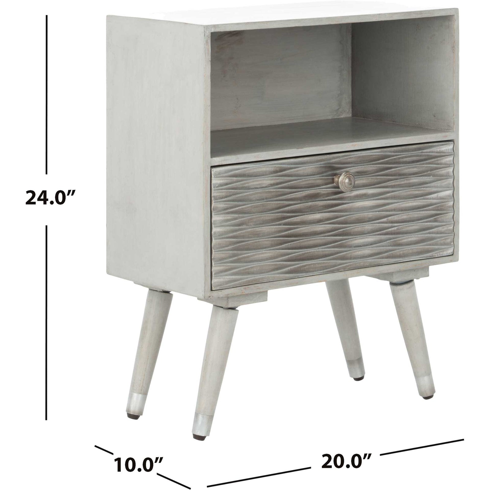 Braith 1 Drawer Textured Nightstand Gray Walnut