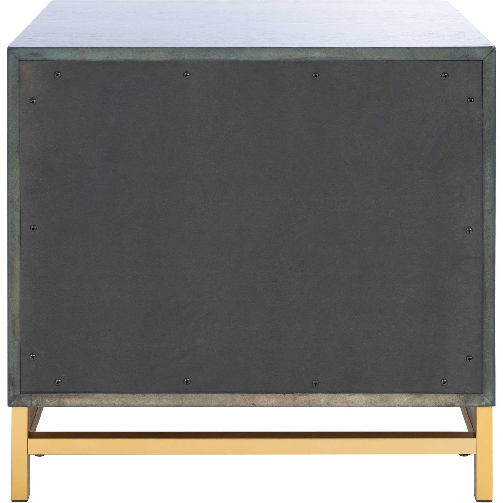 Femi 2 Drawer Nightstand Teal/Brass