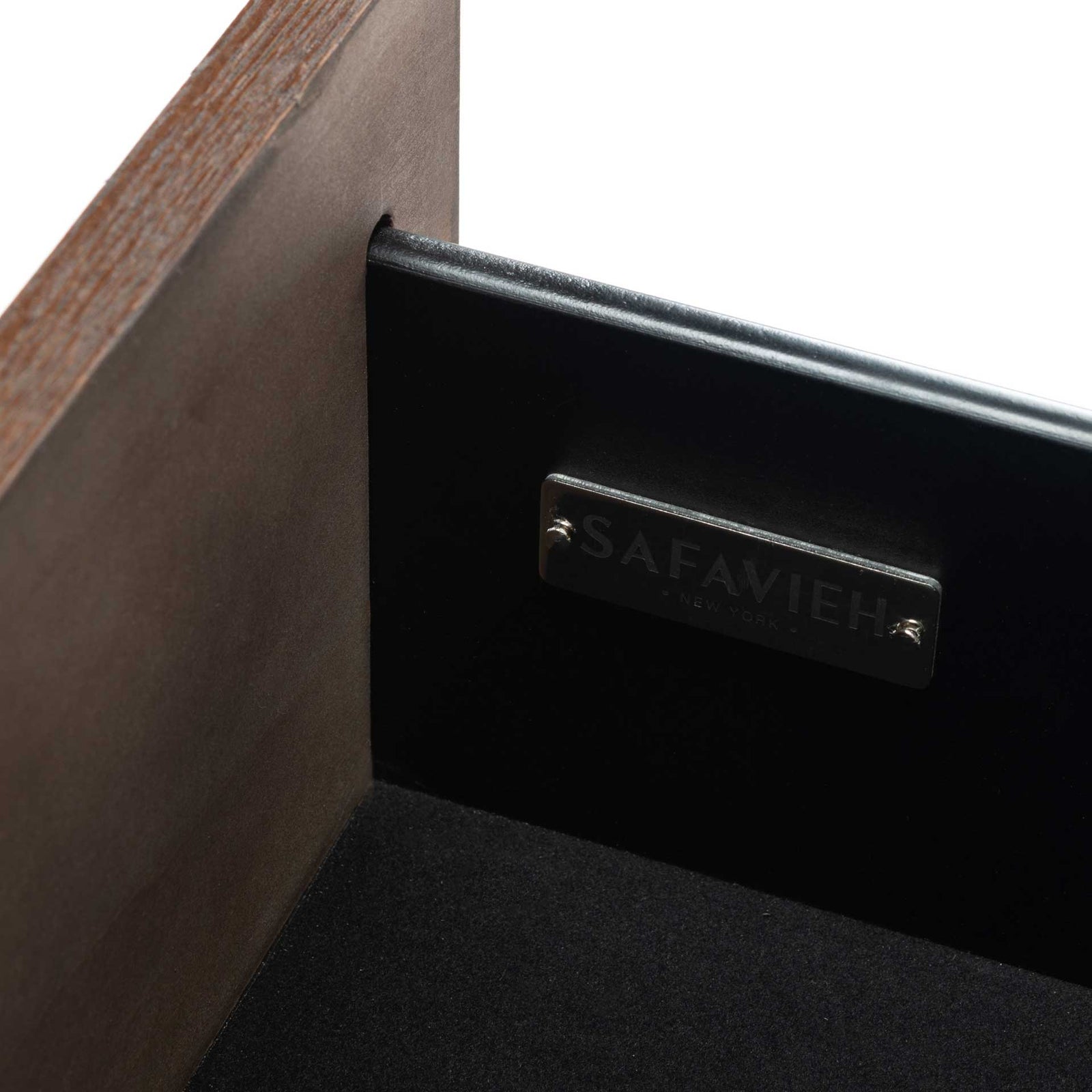 Femi 2 Drawer Nightstand Walnut/Brass