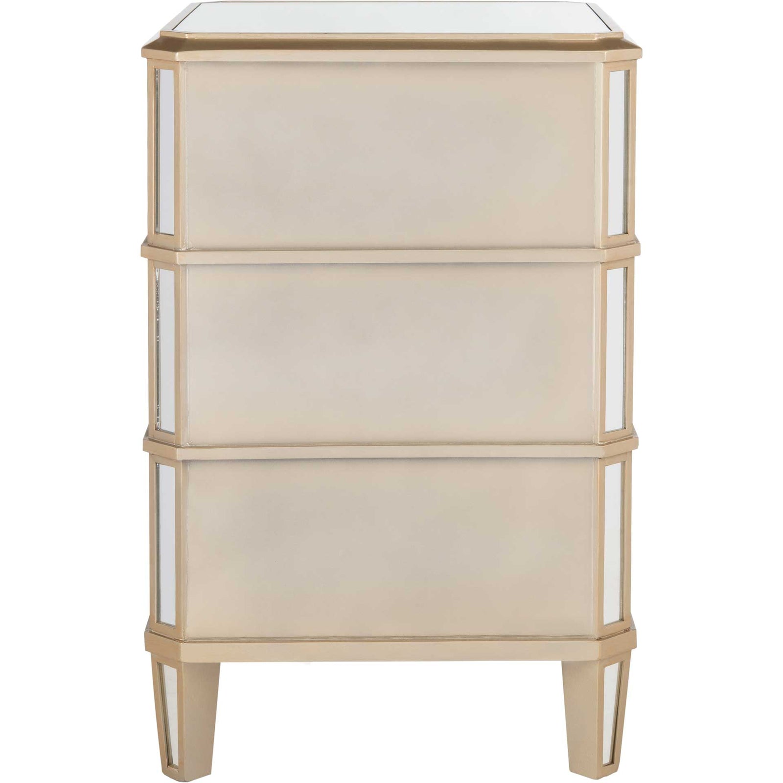Gino 3 Drawer Mirrored Nightstand Mirror