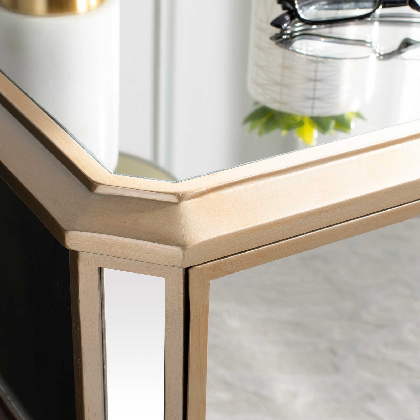 Gino 3 Drawer Mirrored Nightstand Mirror