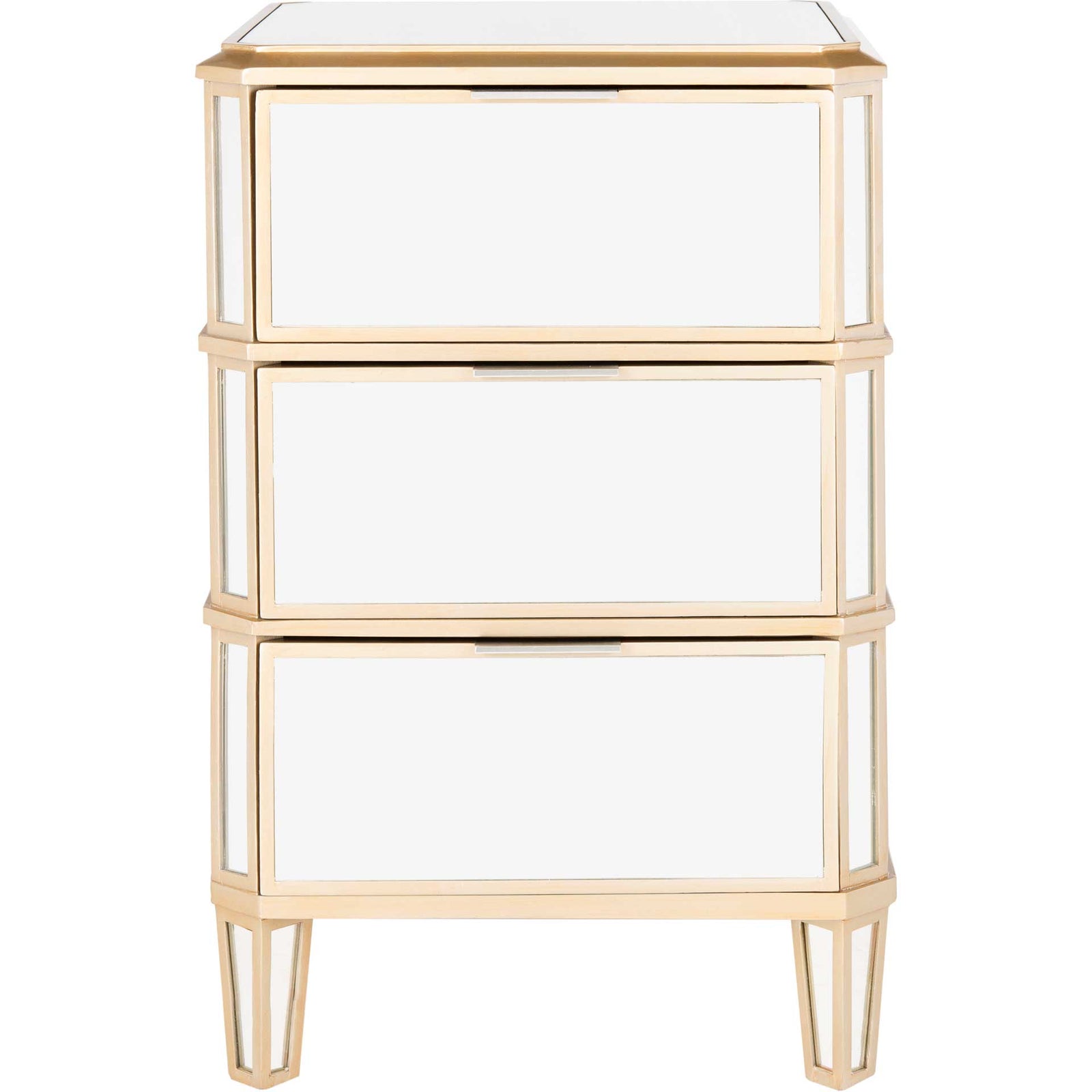 Gino 3 Drawer Mirrored Nightstand Mirror