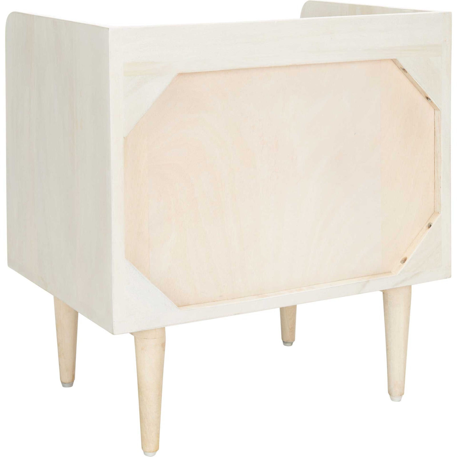 Zion Nightstand White Wash/Silver