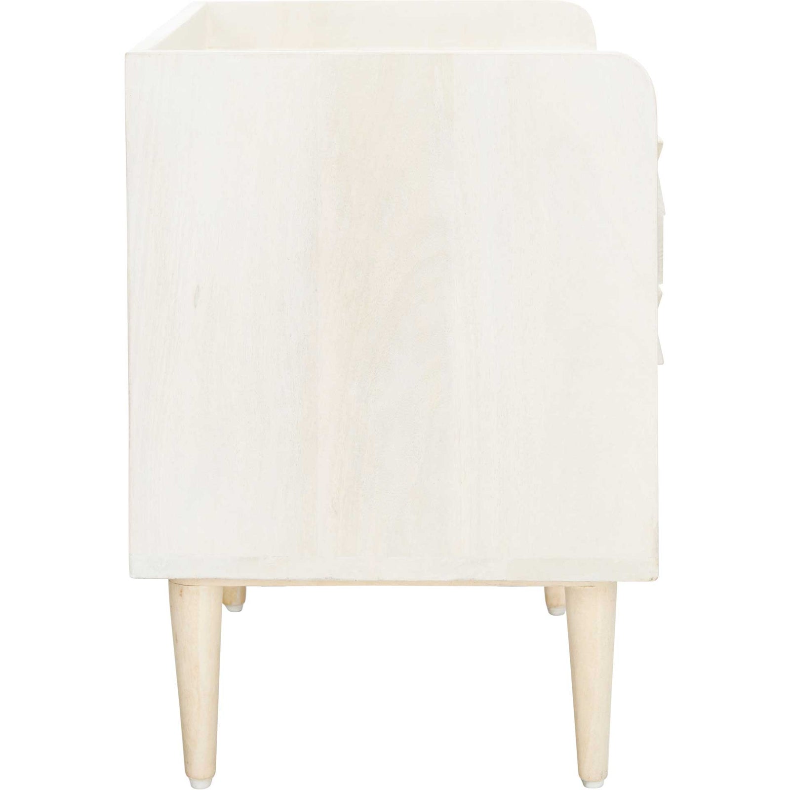 Zion Nightstand White Wash/Silver