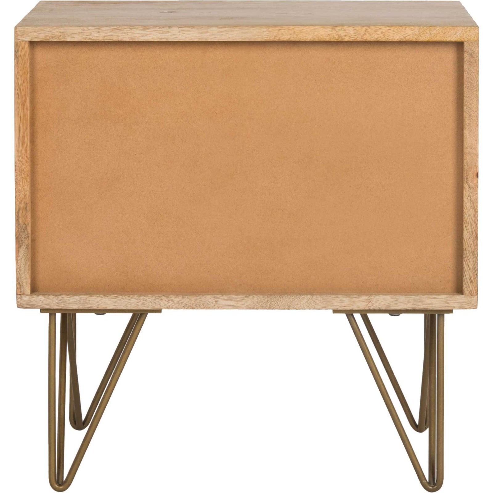 Macey Nightstand Natural/Brass