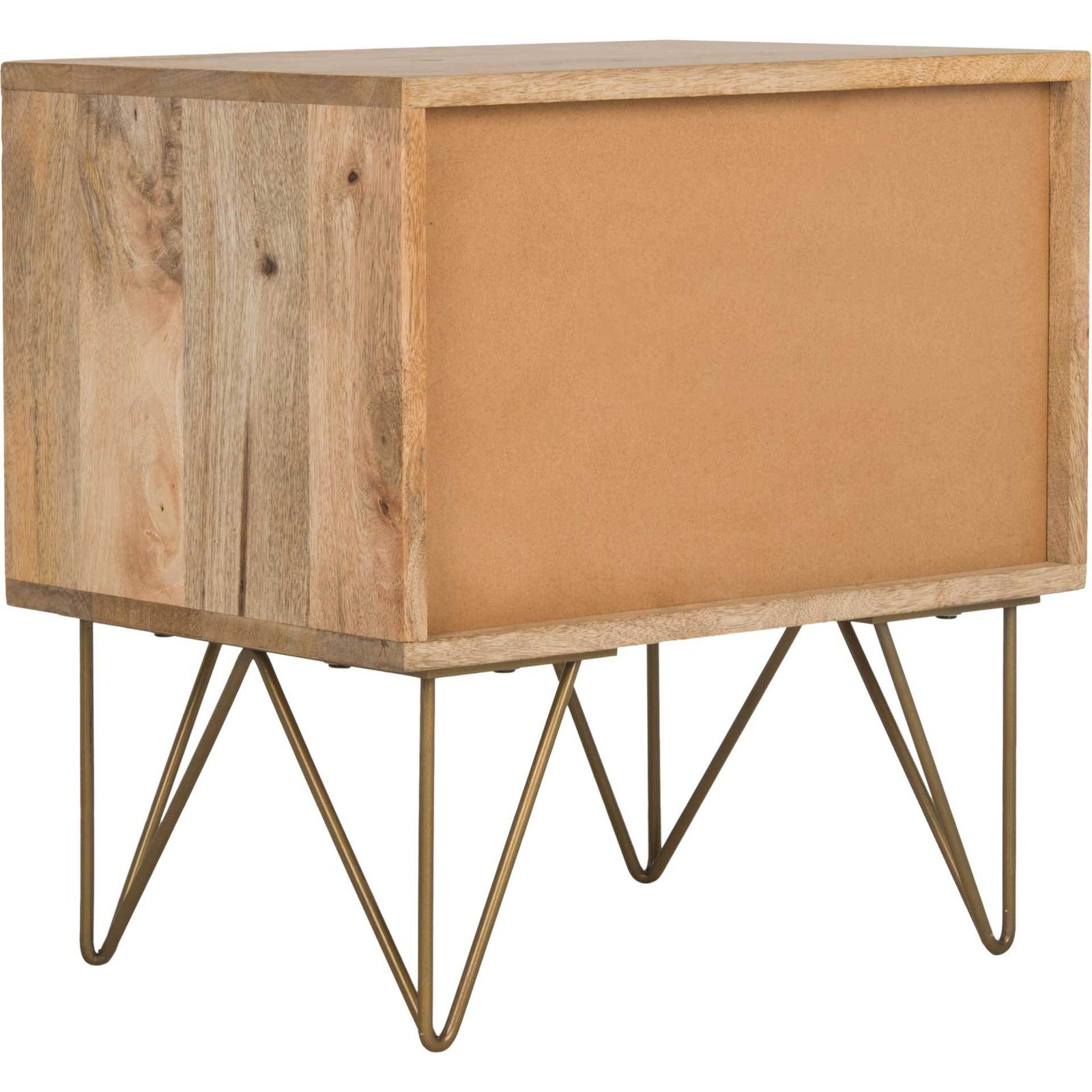 Macey Nightstand Natural/Brass