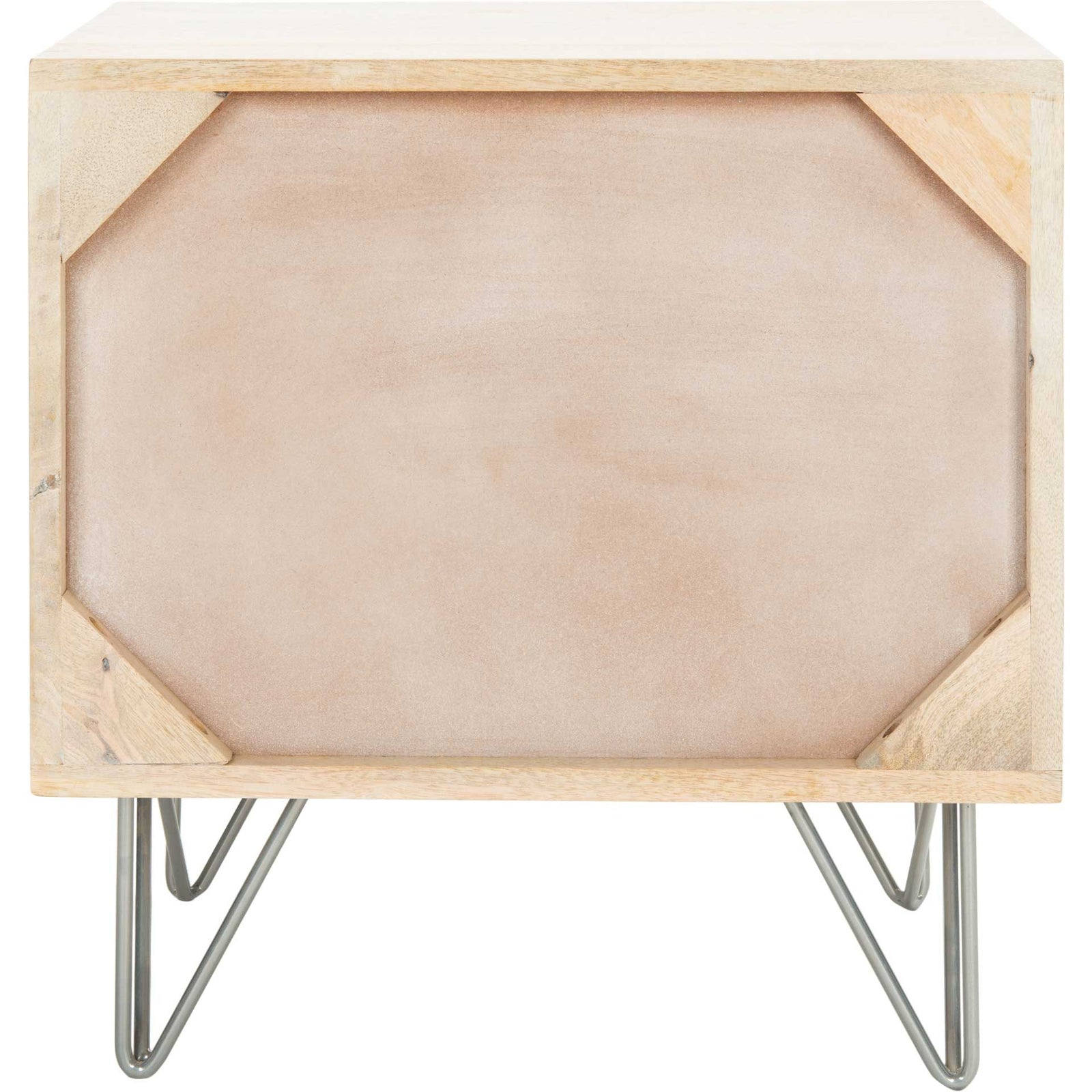 Macey Nightstand White Wash/Silver