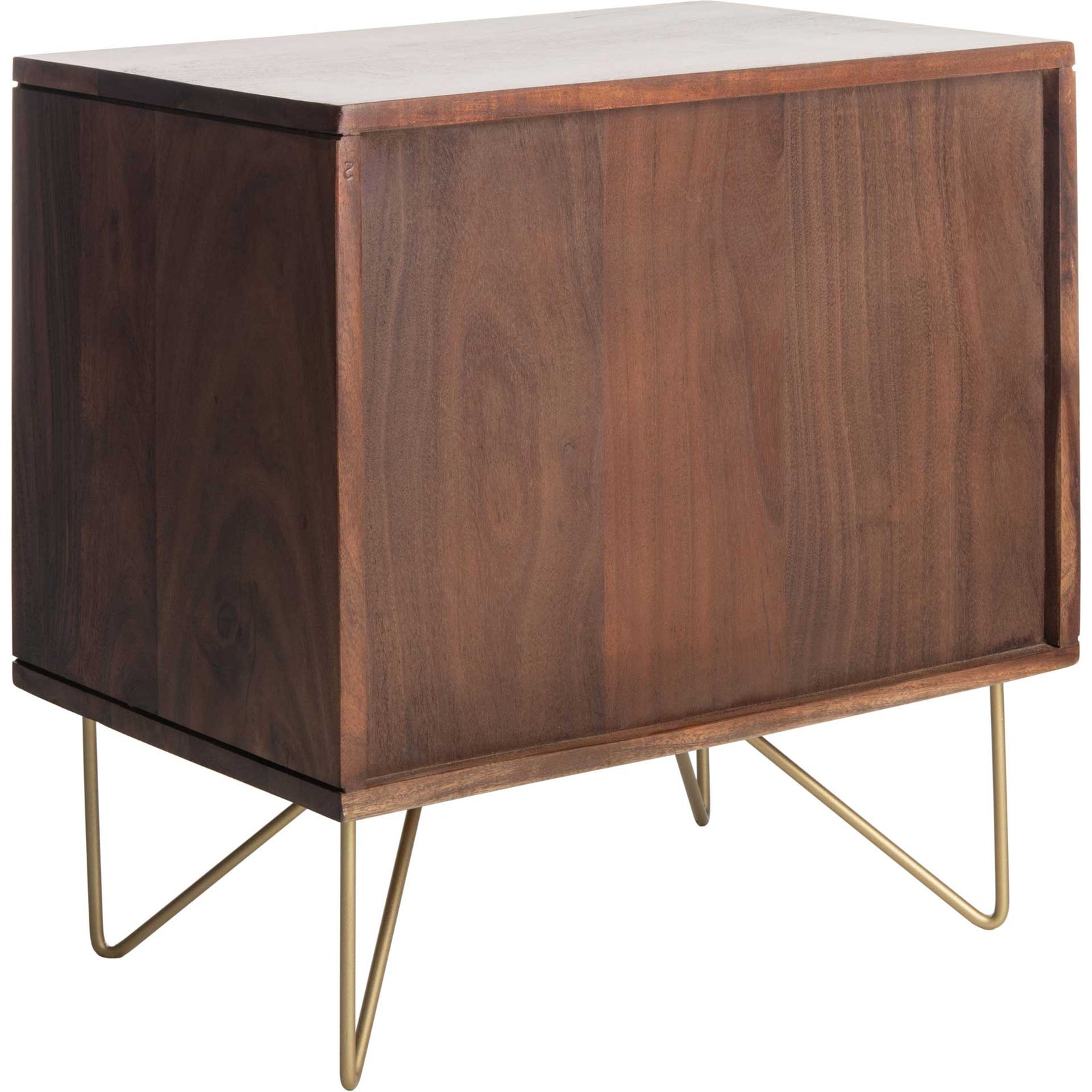 Ray Nightstand Mix Walnut/Brass