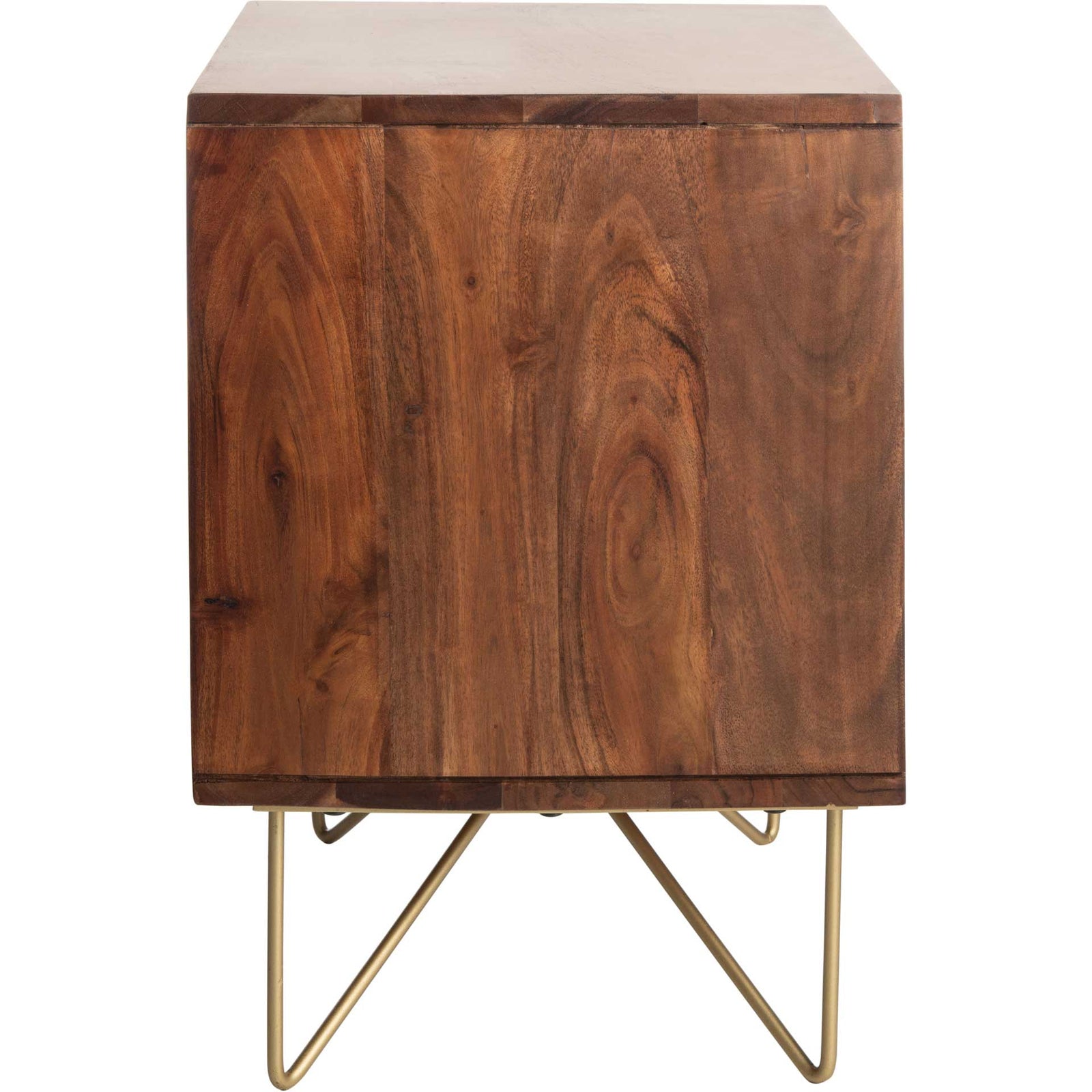 Ray Nightstand Mix Walnut/Brass