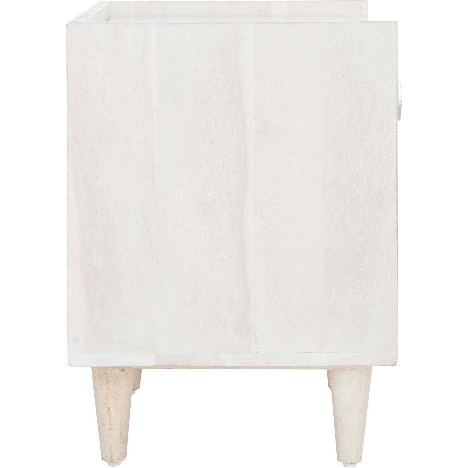 Tabitha Parquet Nightstand White Wash/Silver