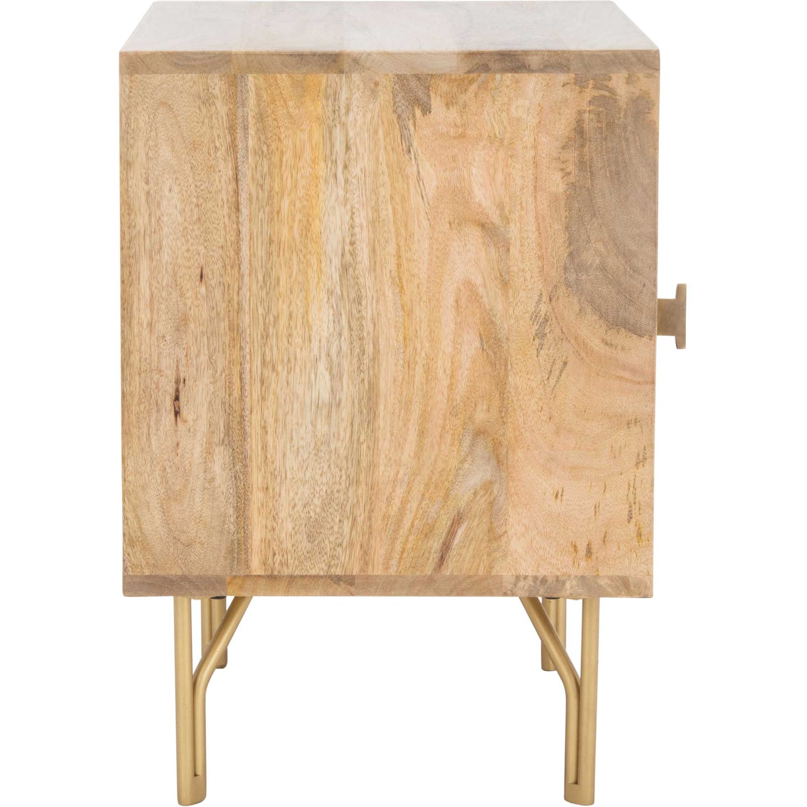 Flannery Nightstand Natural/Brass
