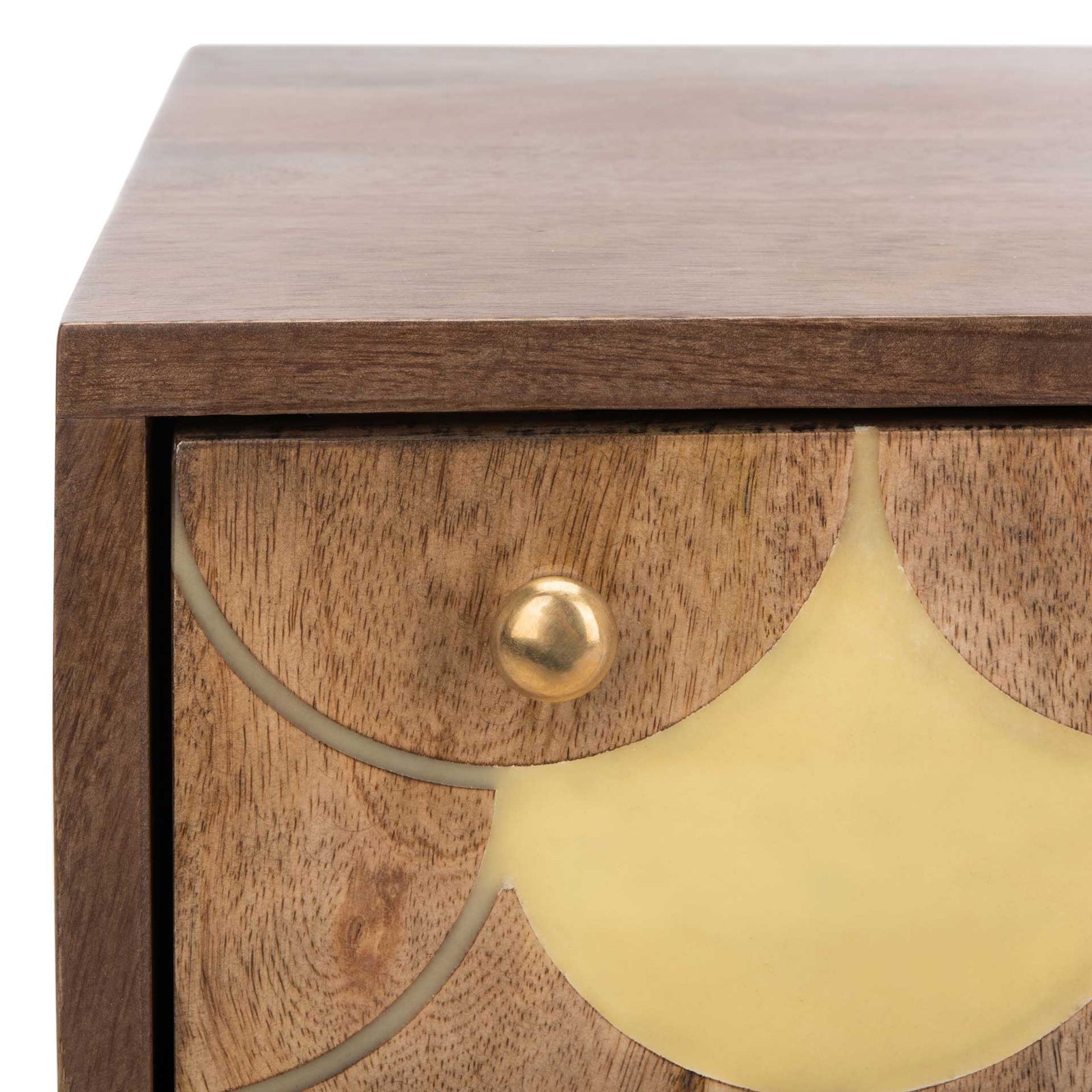 Cecily Nightstand Light Walnut/Brass