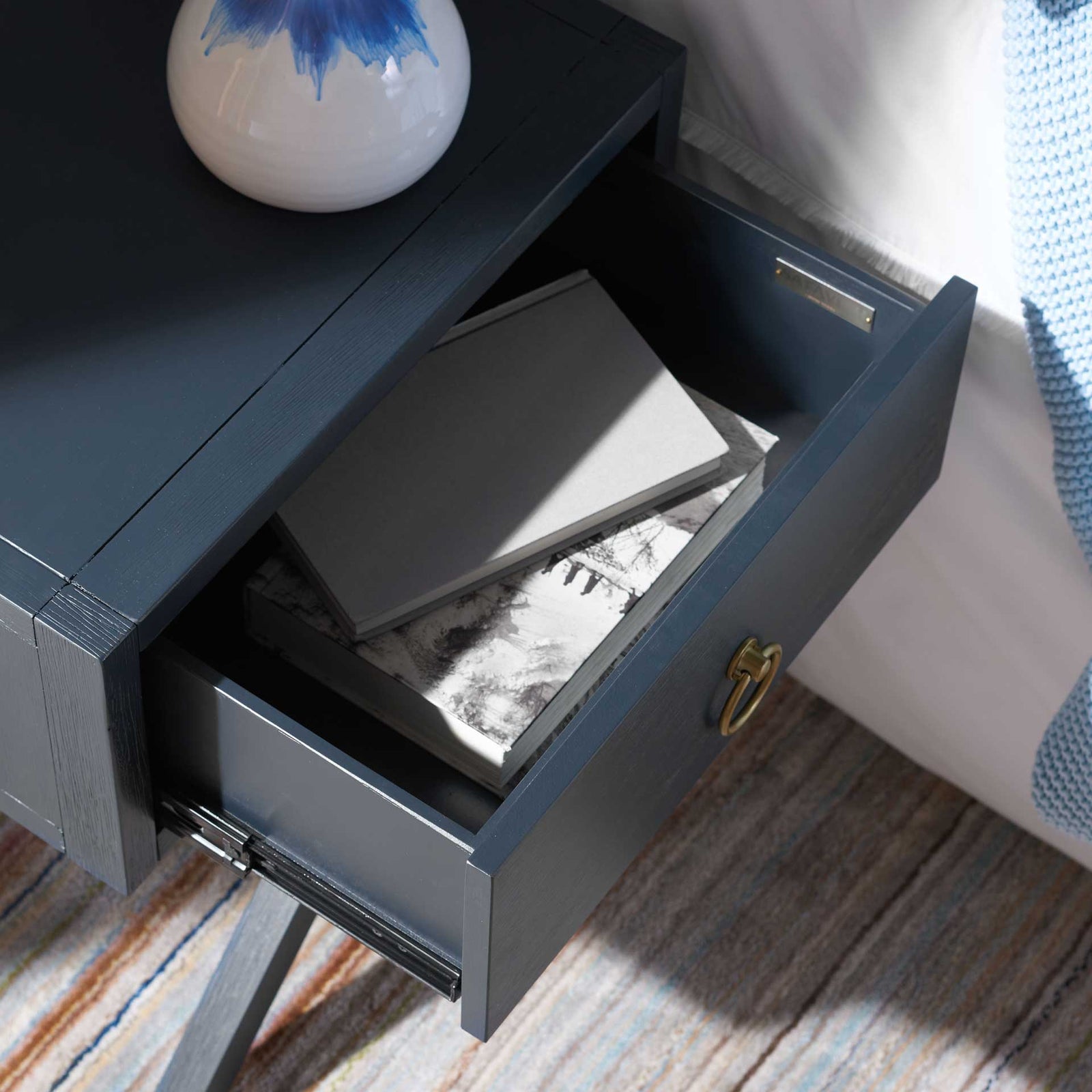 Odessa 1 Drawer Nightstand Navy