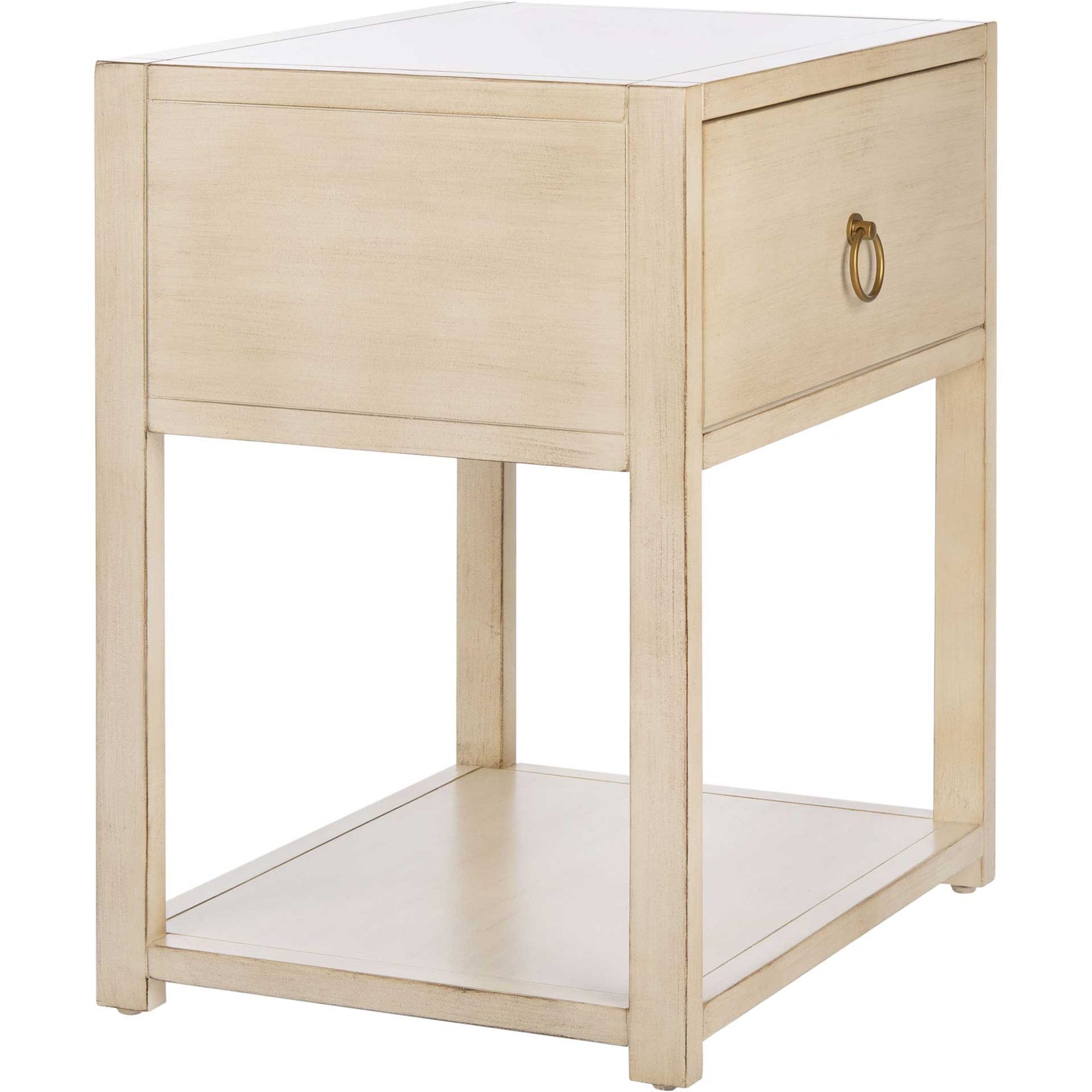 Yuan 1 Drawer 1 Shelf Nightstand Antique White