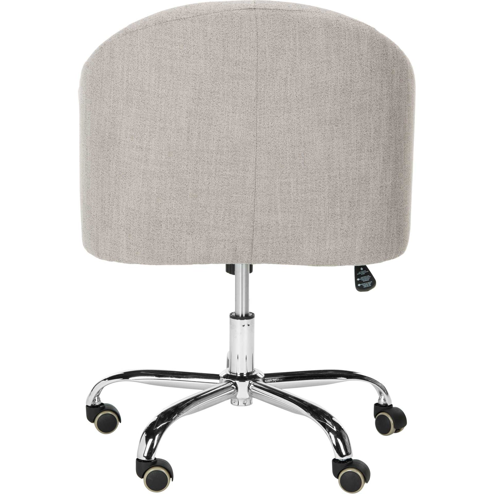 Amalya Tufted Linen Office Chair Gray/Chrome