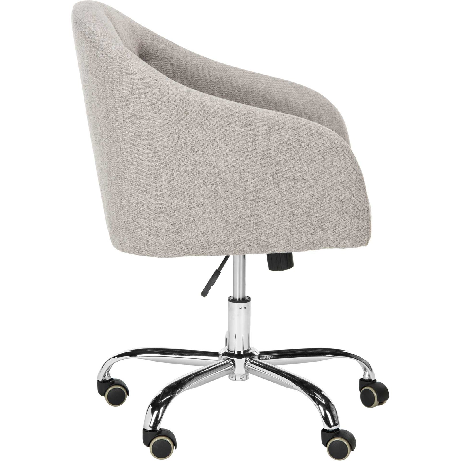 Amalya Tufted Linen Office Chair Gray/Chrome