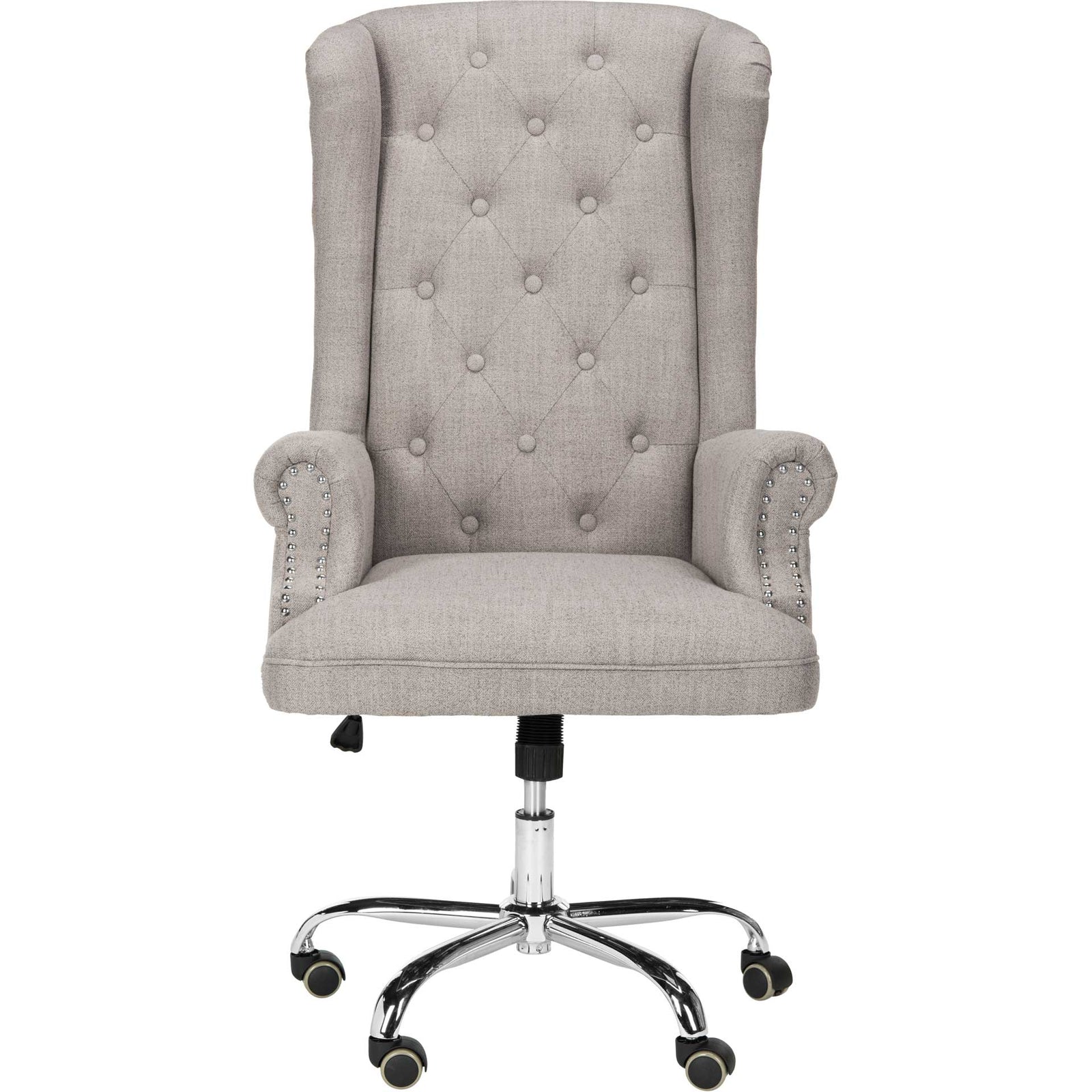 Iago Linen Chrome Leg Swivel Office Chair Gray/Chrome