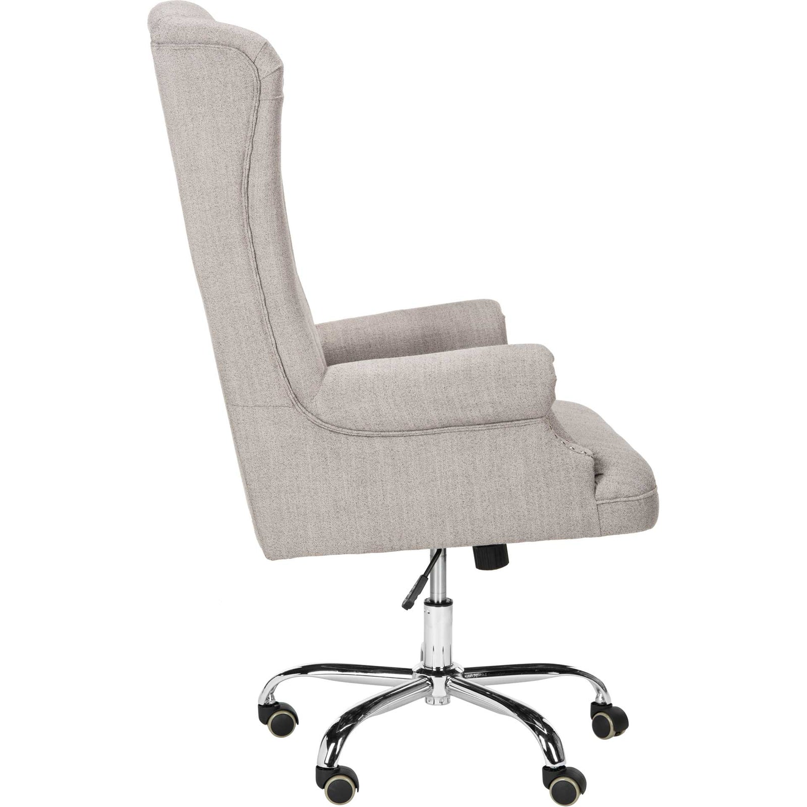 Iago Linen Chrome Leg Swivel Office Chair Gray/Chrome