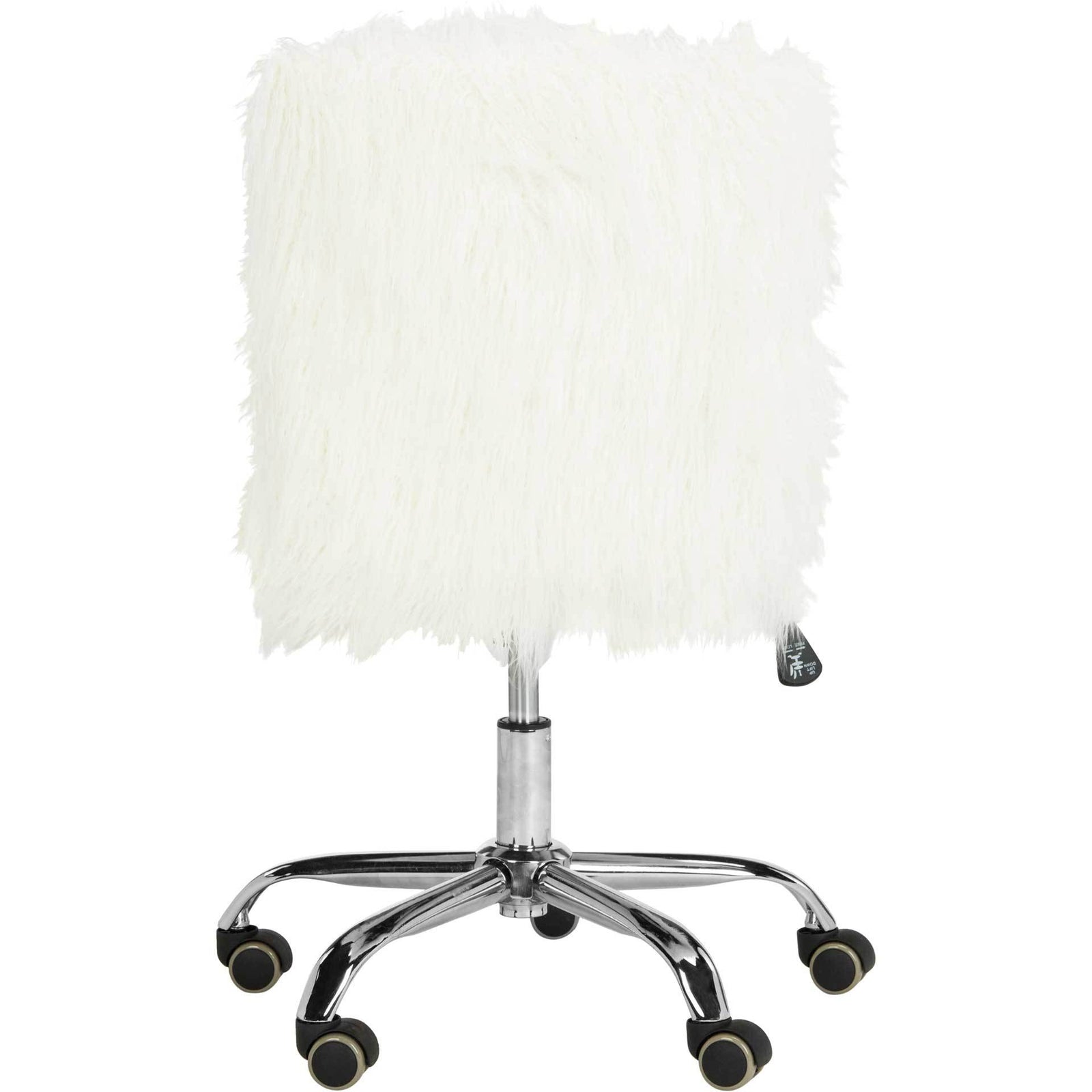Whalen Faux Sheepskin Chrome Leg Swivel Chair