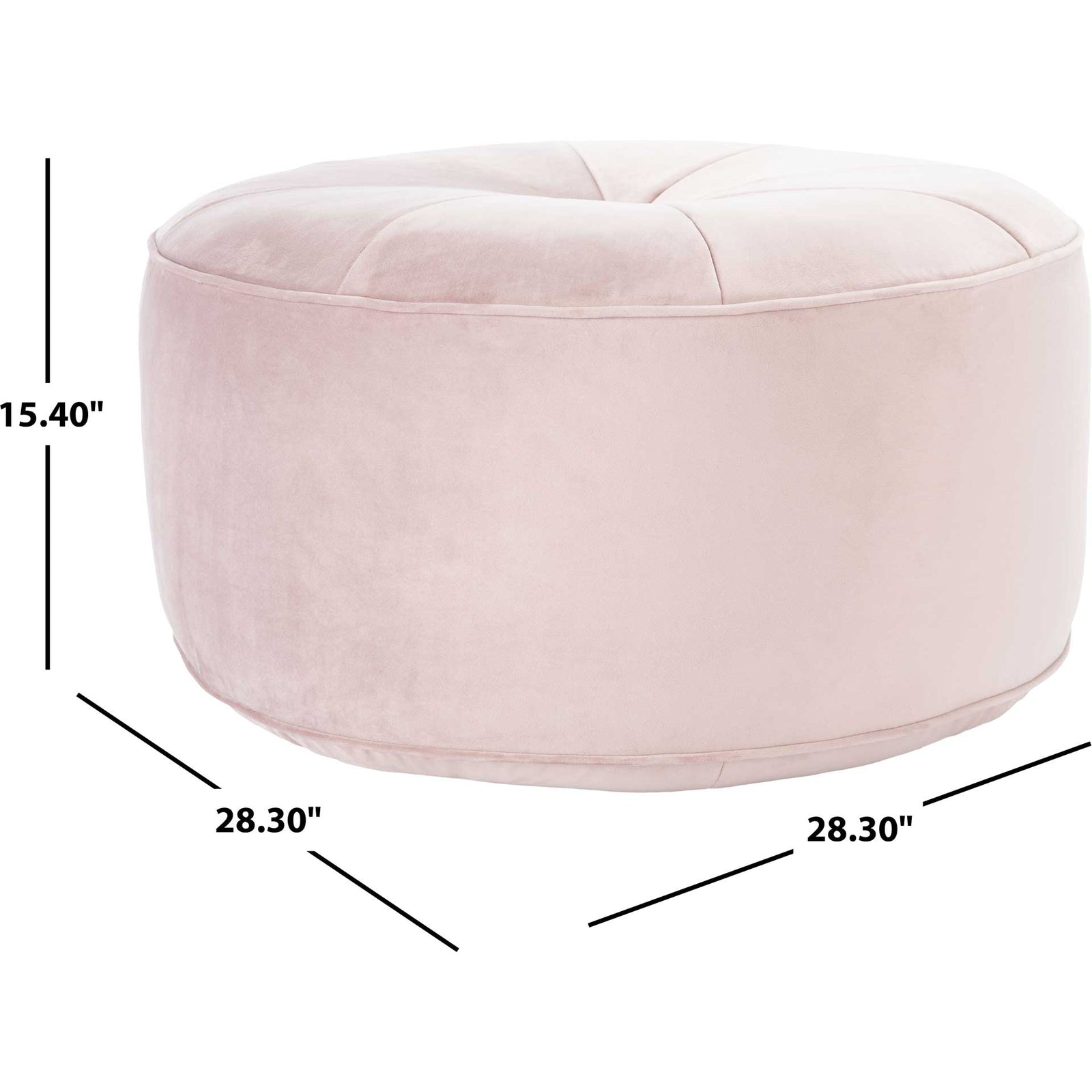 Amada Round Ottoman Blush
