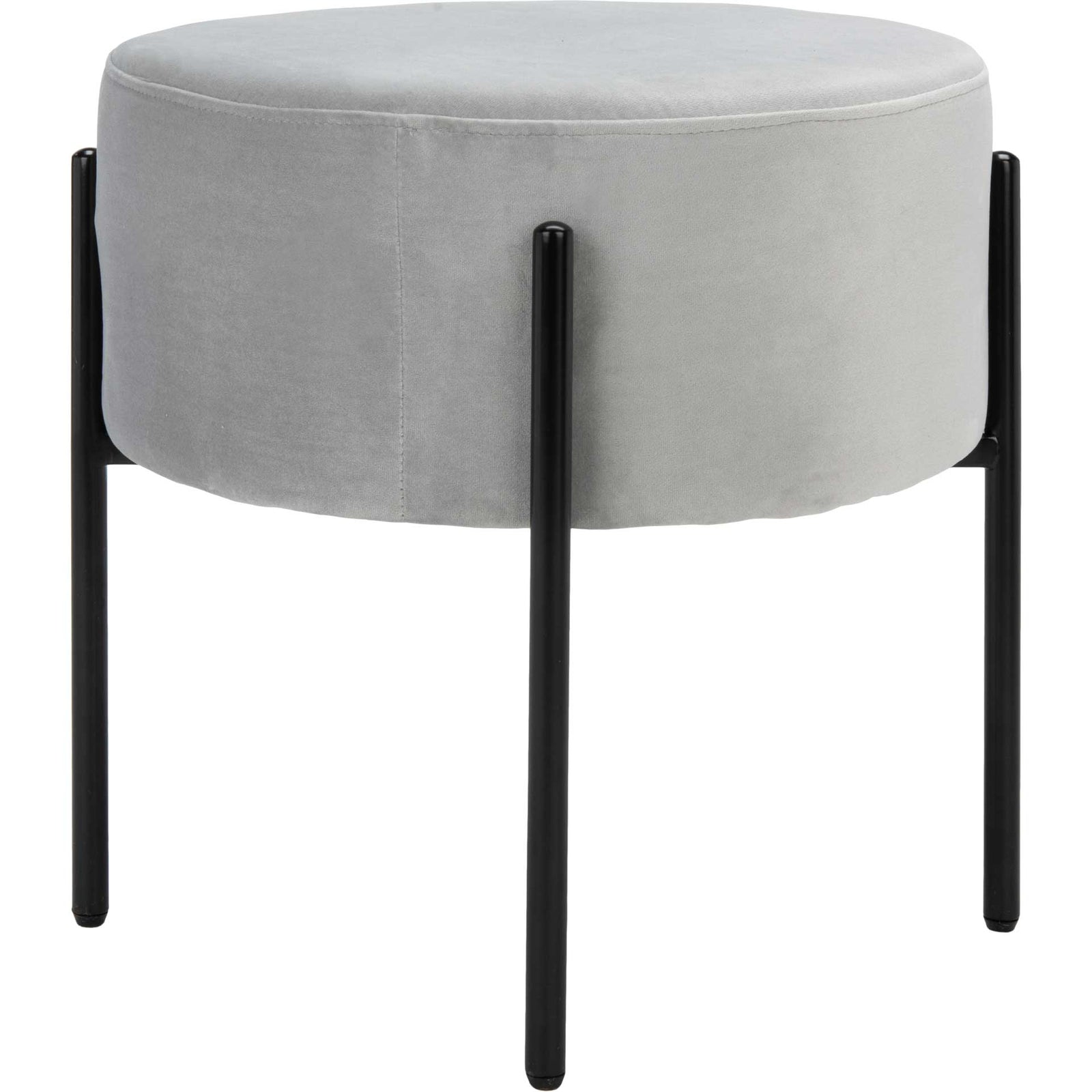 Lincoln Round Ottoman Gray/Black