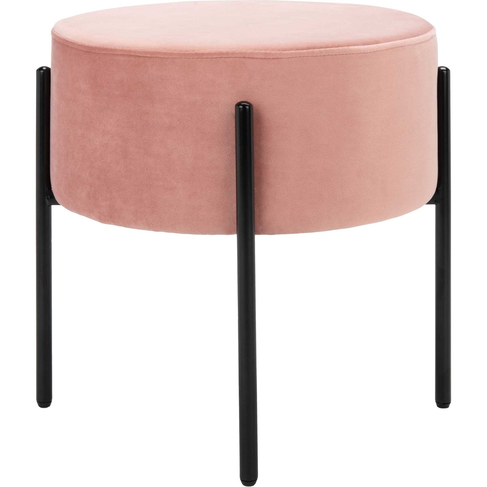 Lincoln Round Ottoman Dusty Rose/Black
