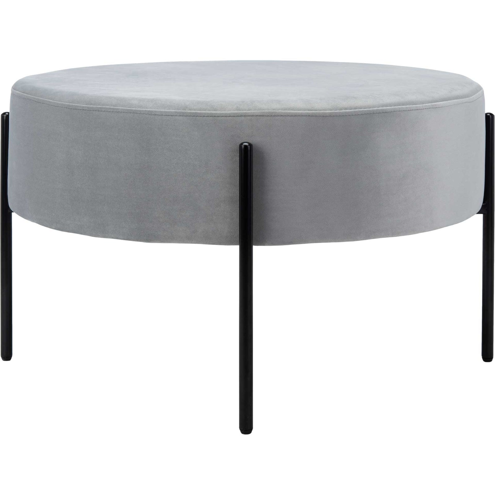 Lincoln Round Cocktail Ottoman Gray/Black