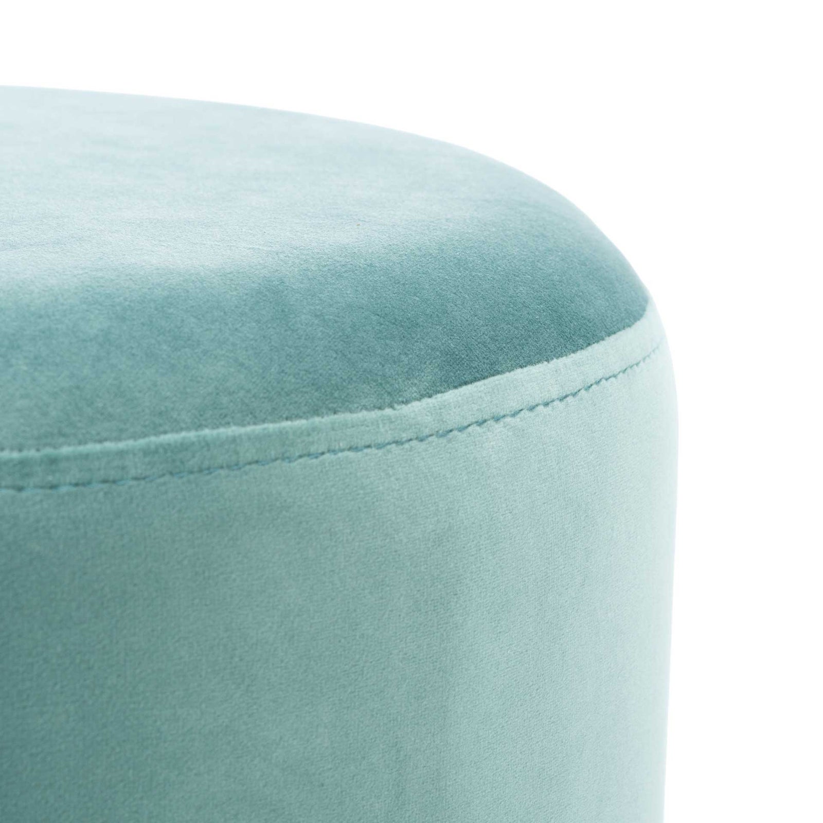Azizi Round Ottoman Seafoam/Gold