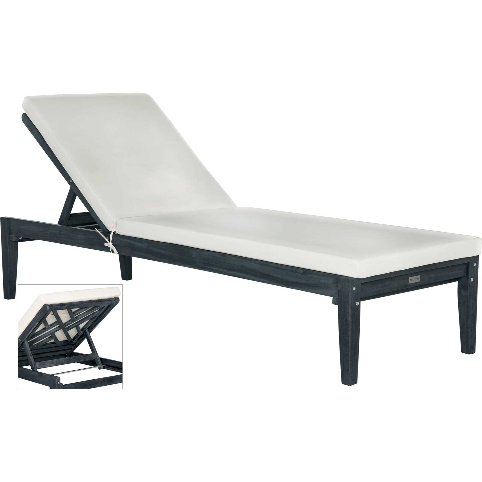 Azahar Acacia Sunlounger Dark Slate Gray/Beige