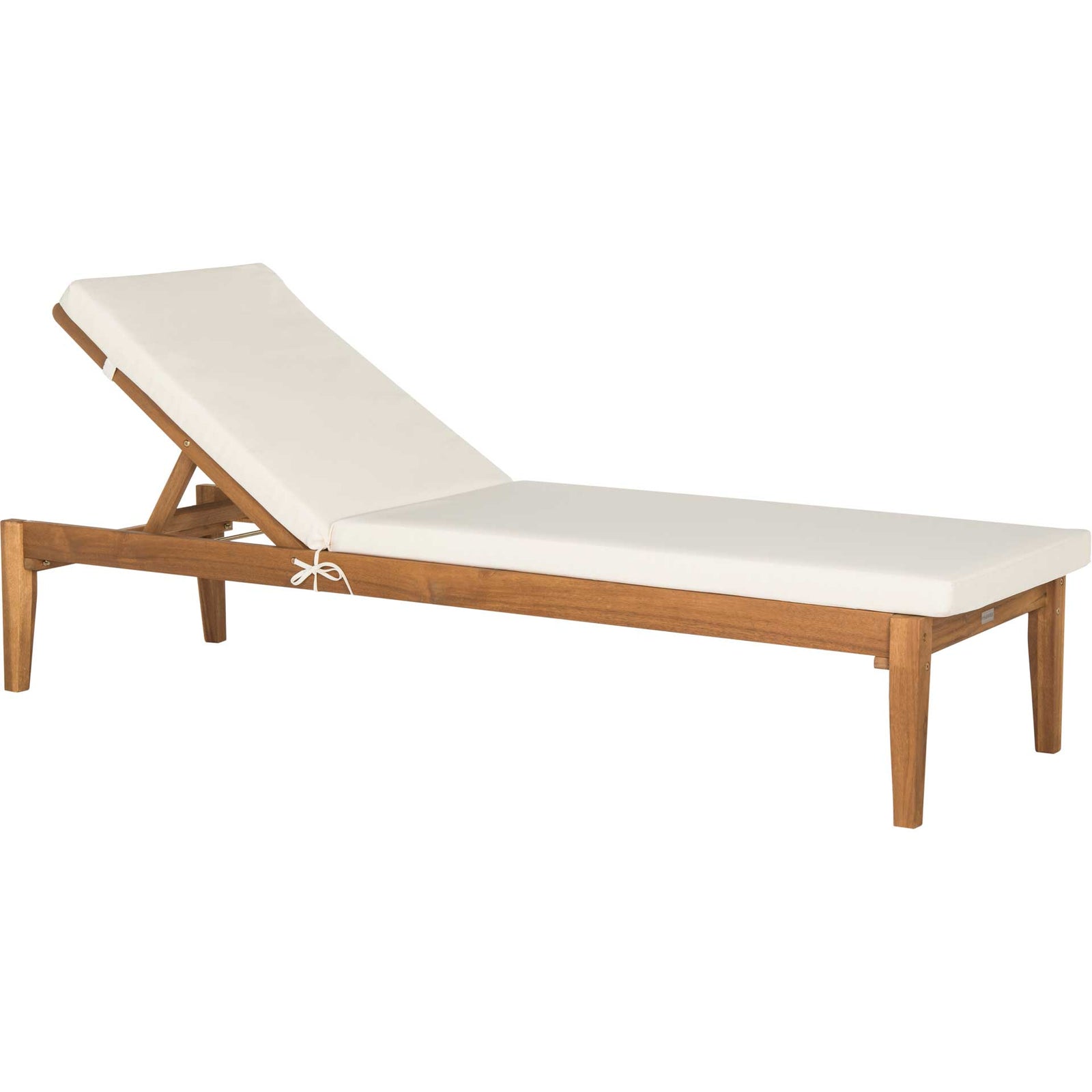 Modern Acacia Sunlounger Teak Brown/Beige