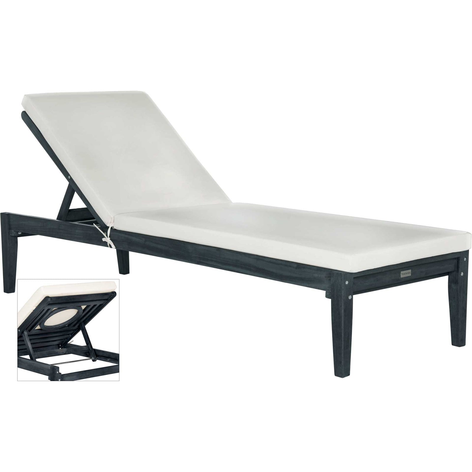 Modern Acacia Sunlounger Dark Slate Gray/Beige