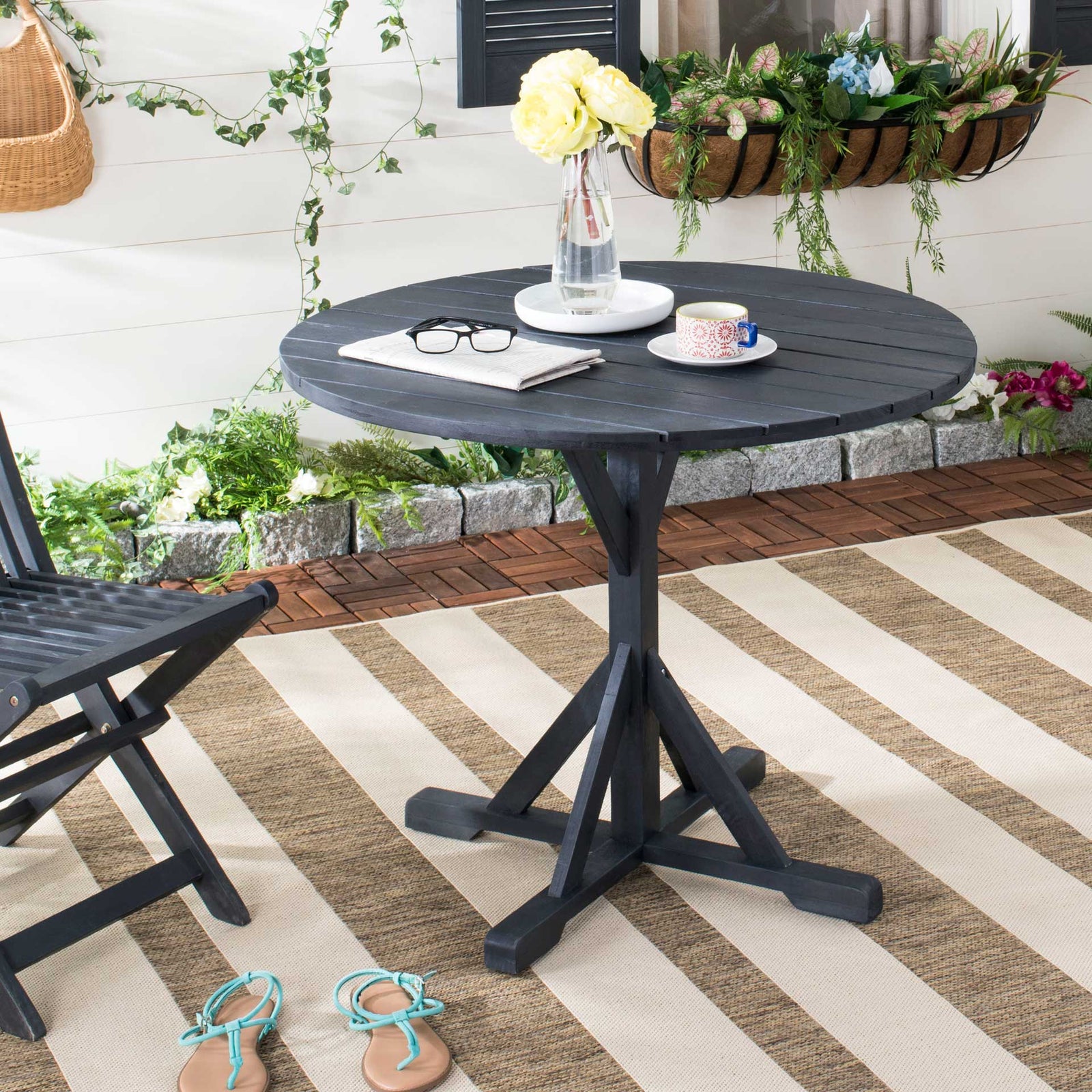 Ardelle Round Table Dark Slate Gray